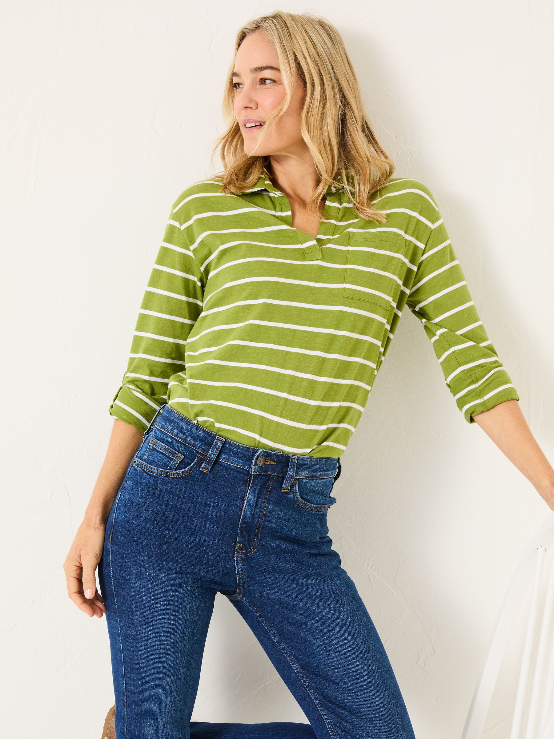 Paige Green 100% Cotton Stripe Jersey Shirt - Image 1 of 5