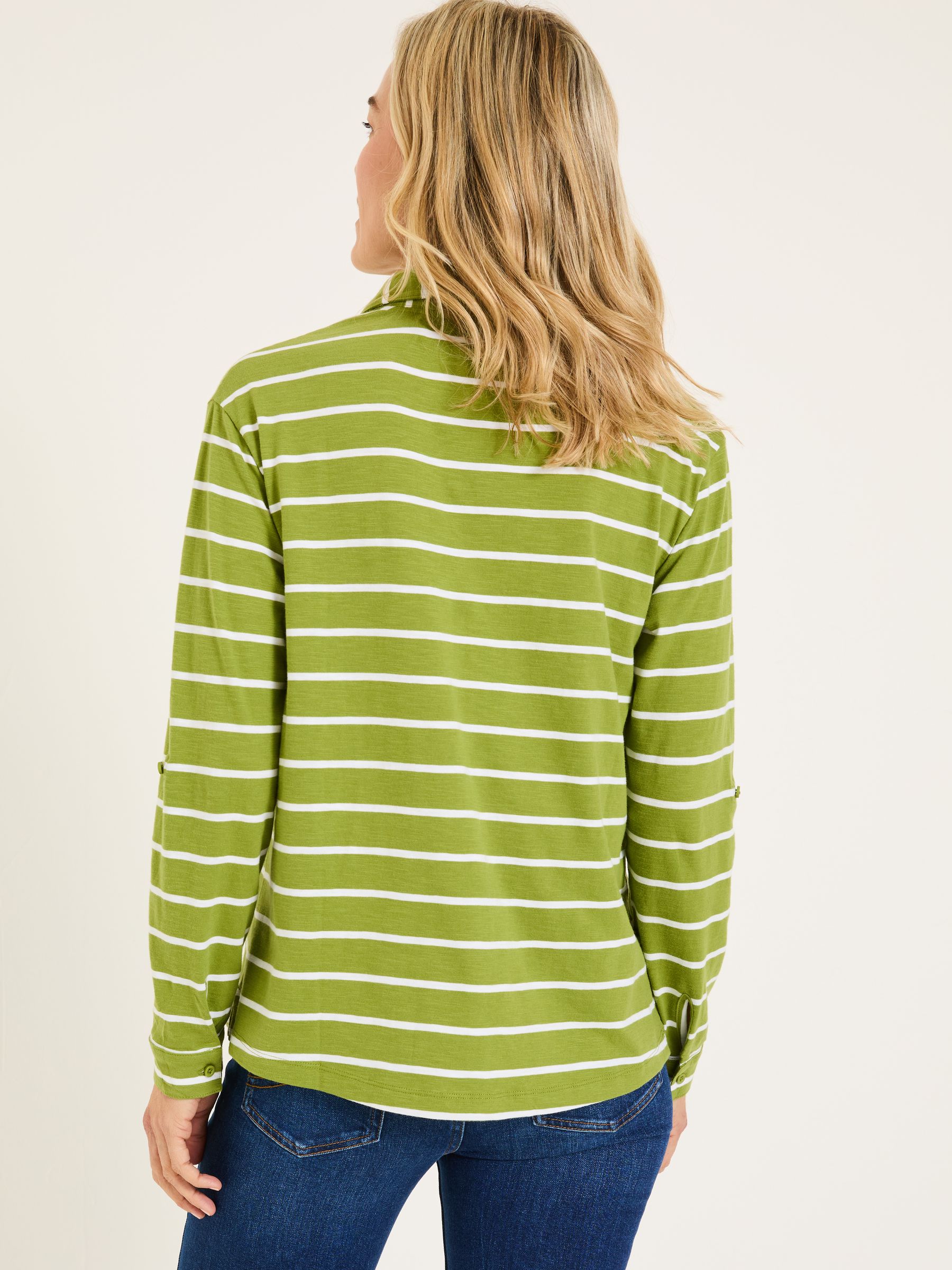 Paige Green 100% Cotton Stripe Jersey Shirt - Image 2 of 5