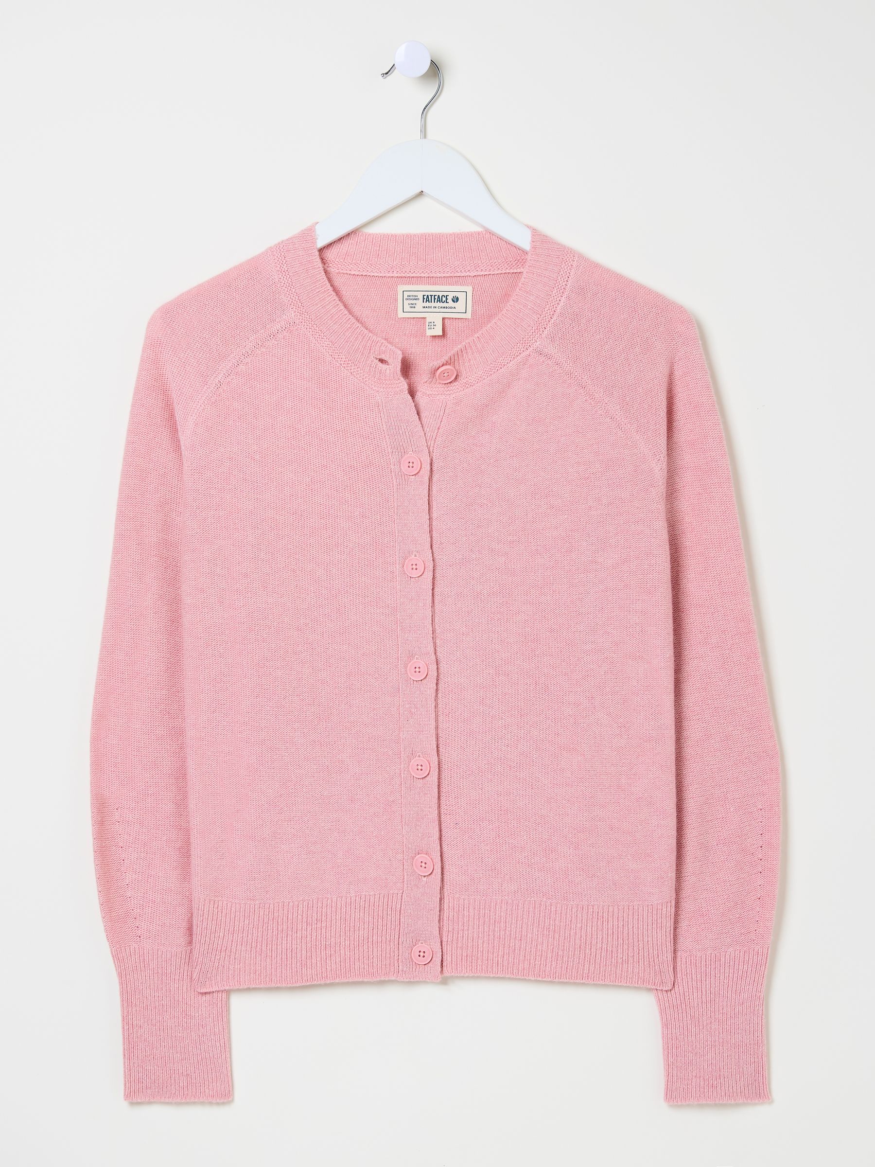 Mid Pink Selah Knitted Button Front Cardigan - Image 11 of 11