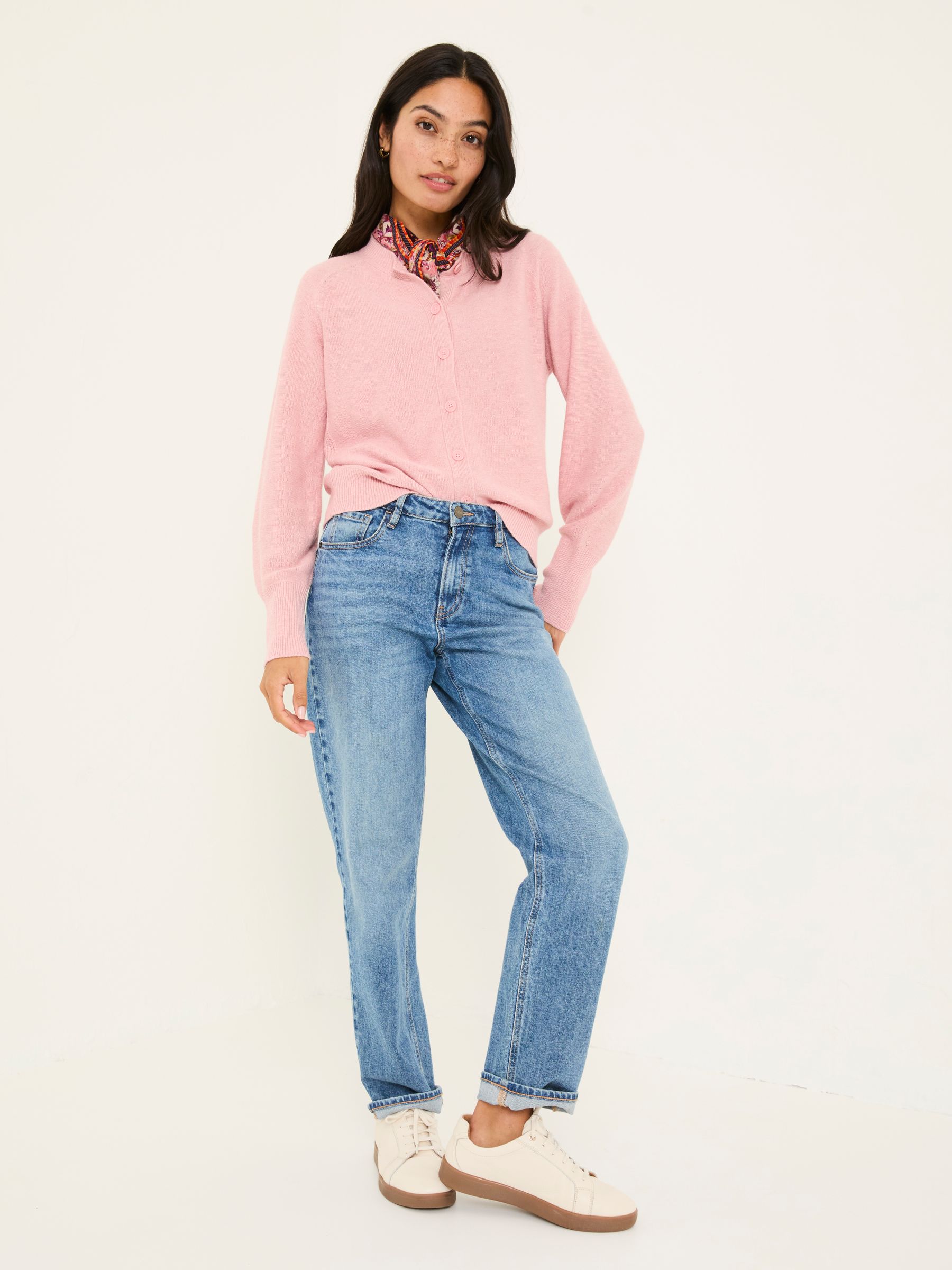 Mid Pink Selah Knitted Button Front Cardigan - Image 3 of 11