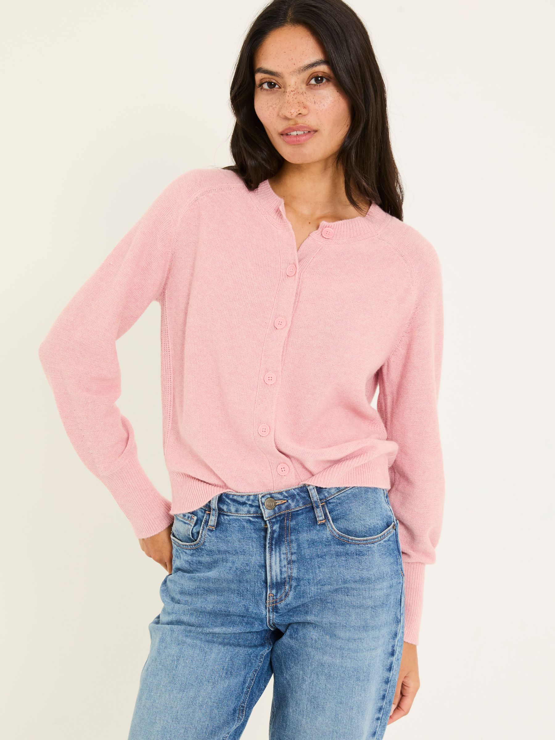 Mid Pink Selah Knitted Button Front Cardigan - Image 4 of 11