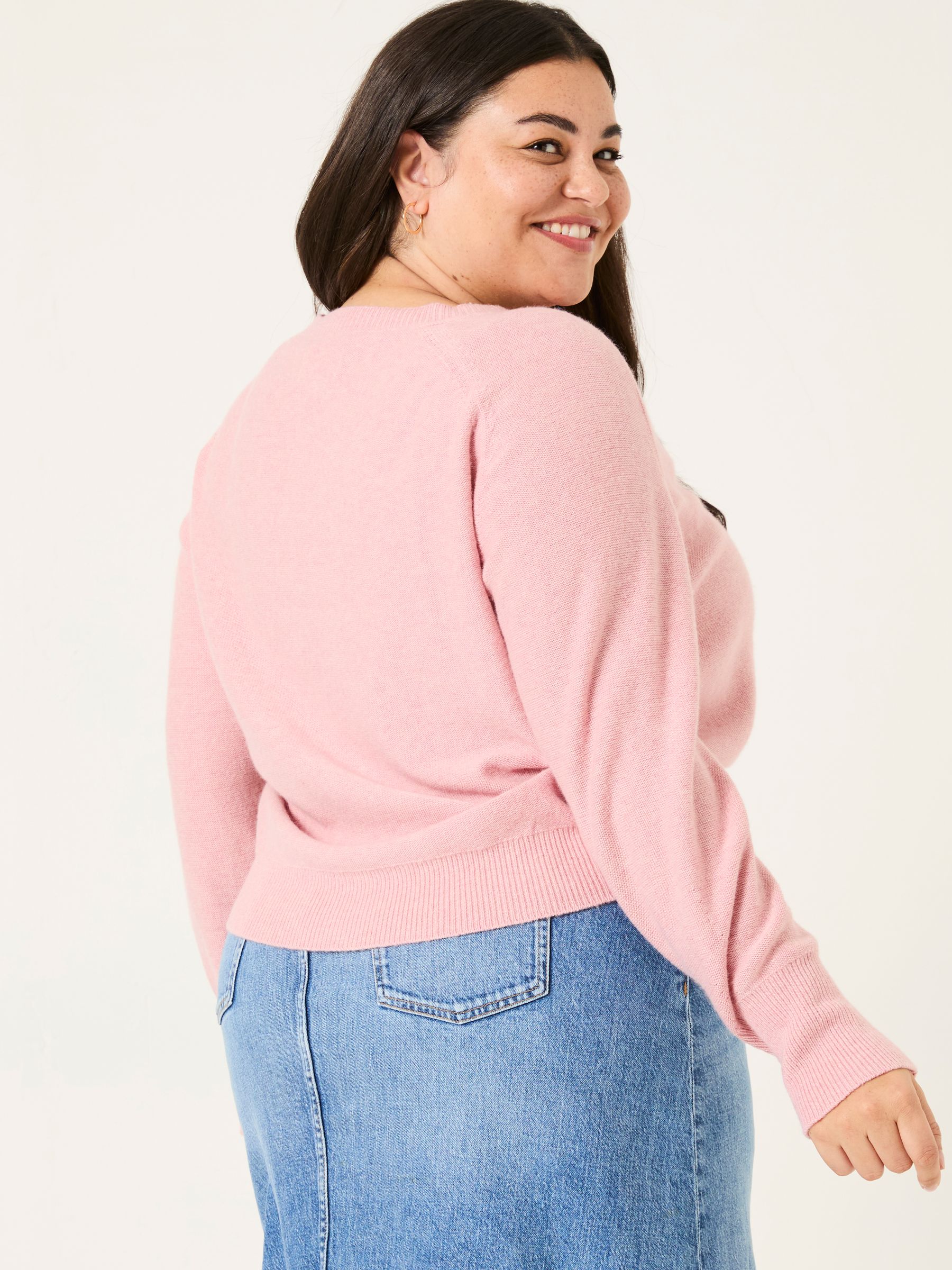 Mid Pink Selah Knitted Button Front Cardigan - Image 7 of 11