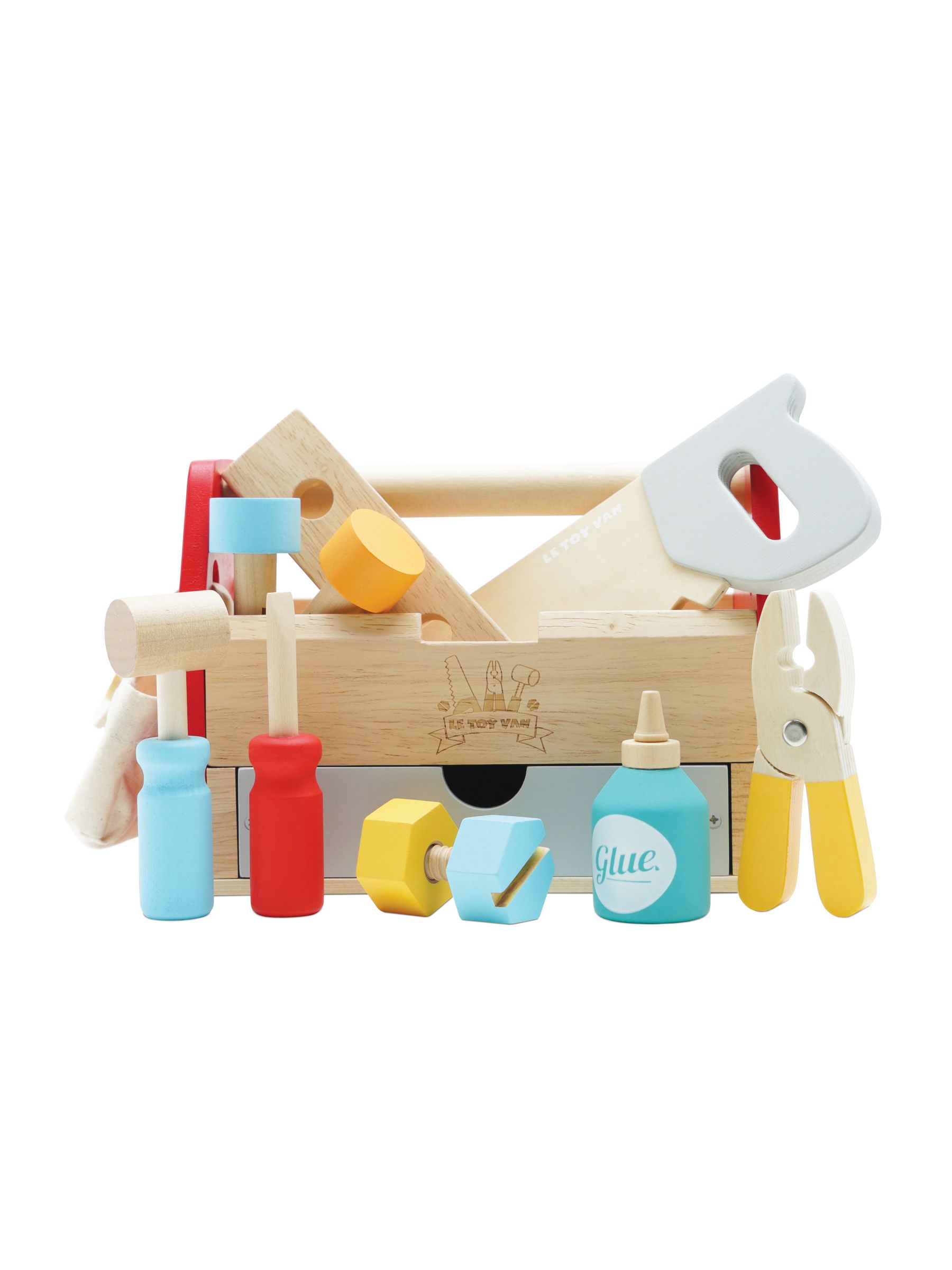 No Colour Tool Box and Wooden Tools - Image 1 of 2
