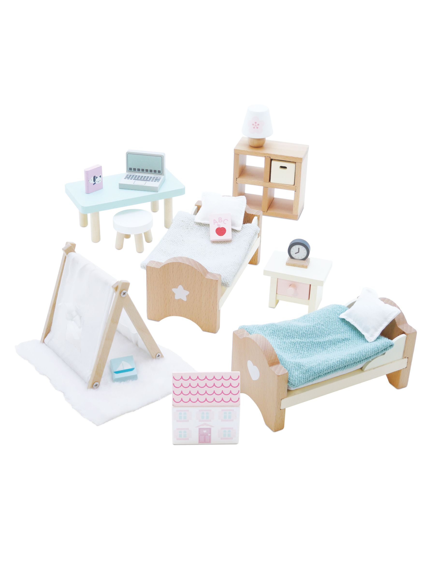 No Colour Wooden Dolls Hous Childs Bedroom - Image 1 of 6