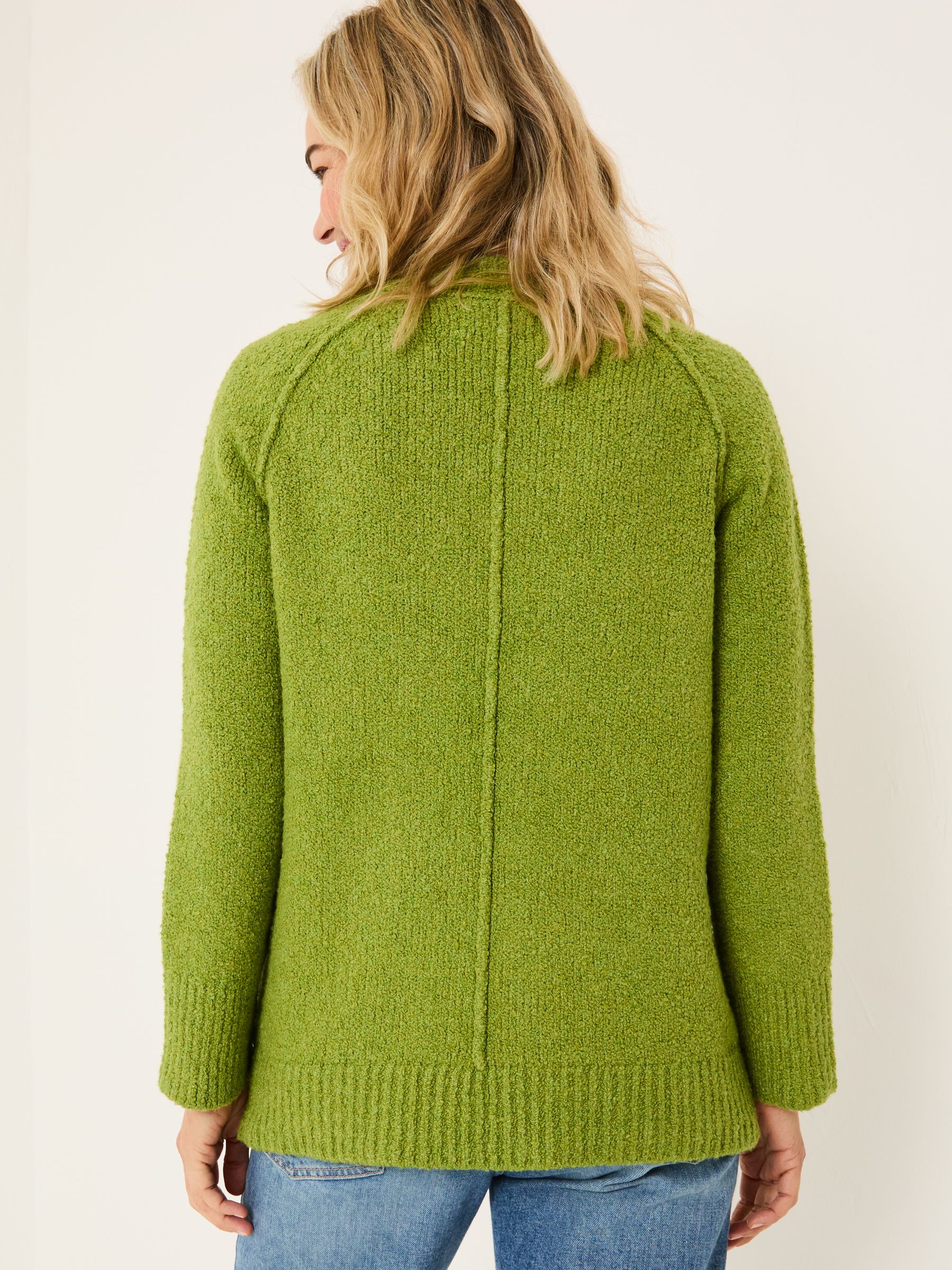 Green Bonnie Boucle V-Neck Jumper - Image 2 of 5