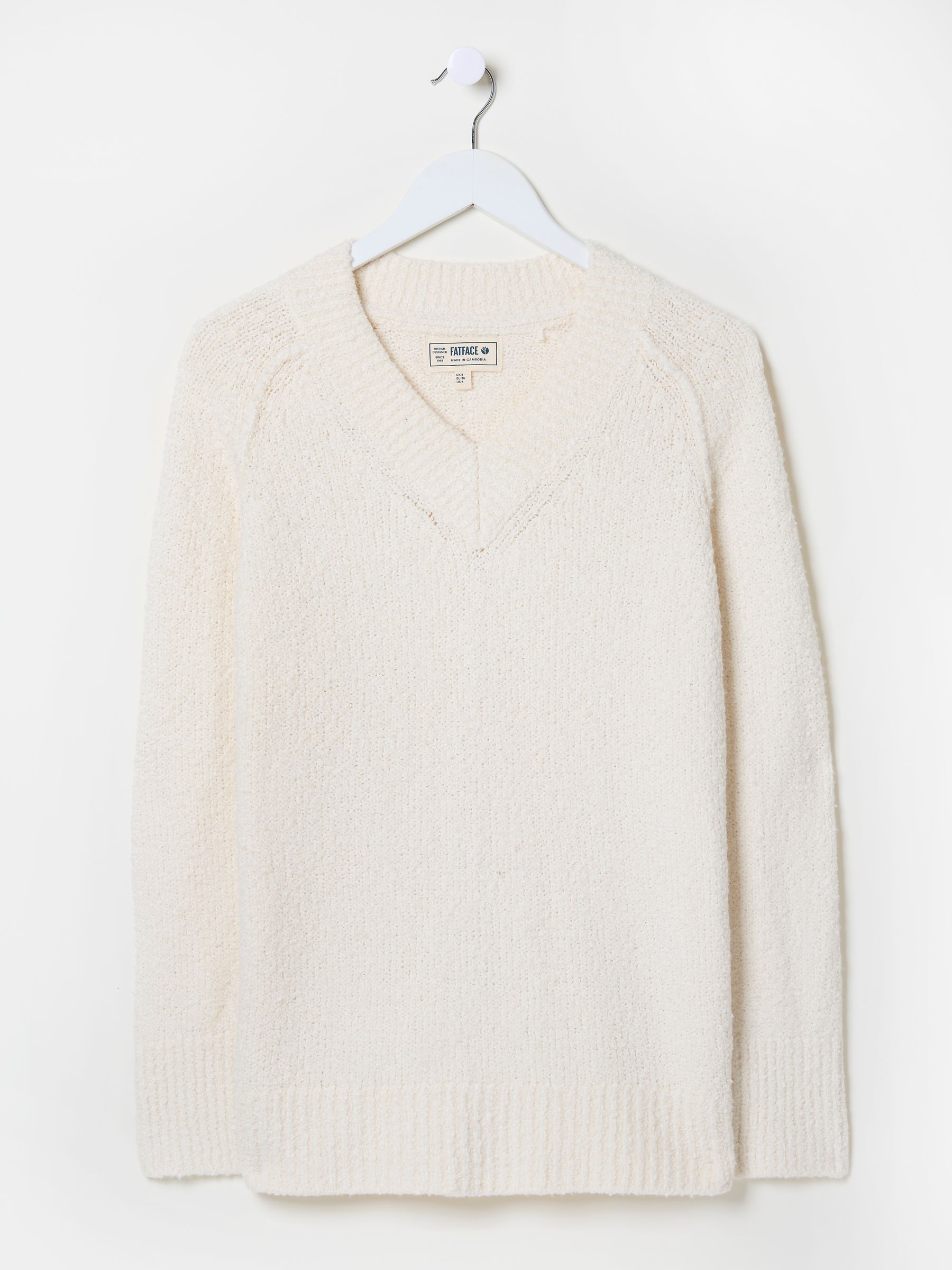 Ivory Bonnie Boucle V-Neck Jumper - Image 11 of 11