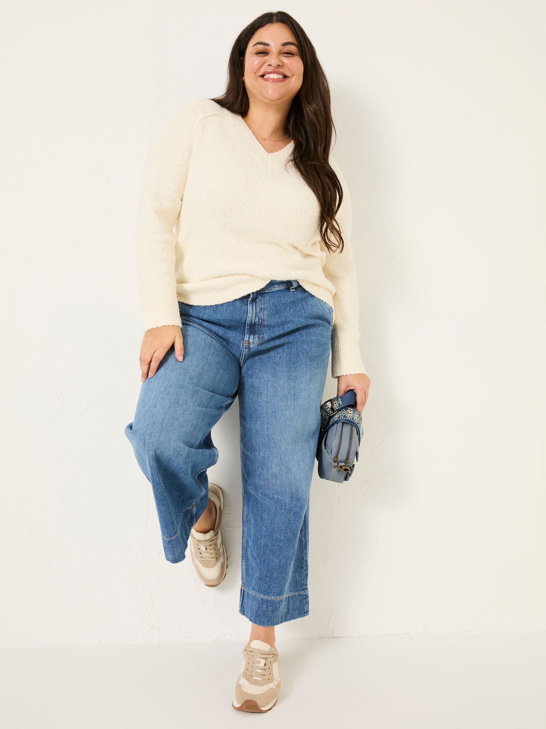 Ivory Bonnie Boucle V-Neck Jumper - Image 6 of 11