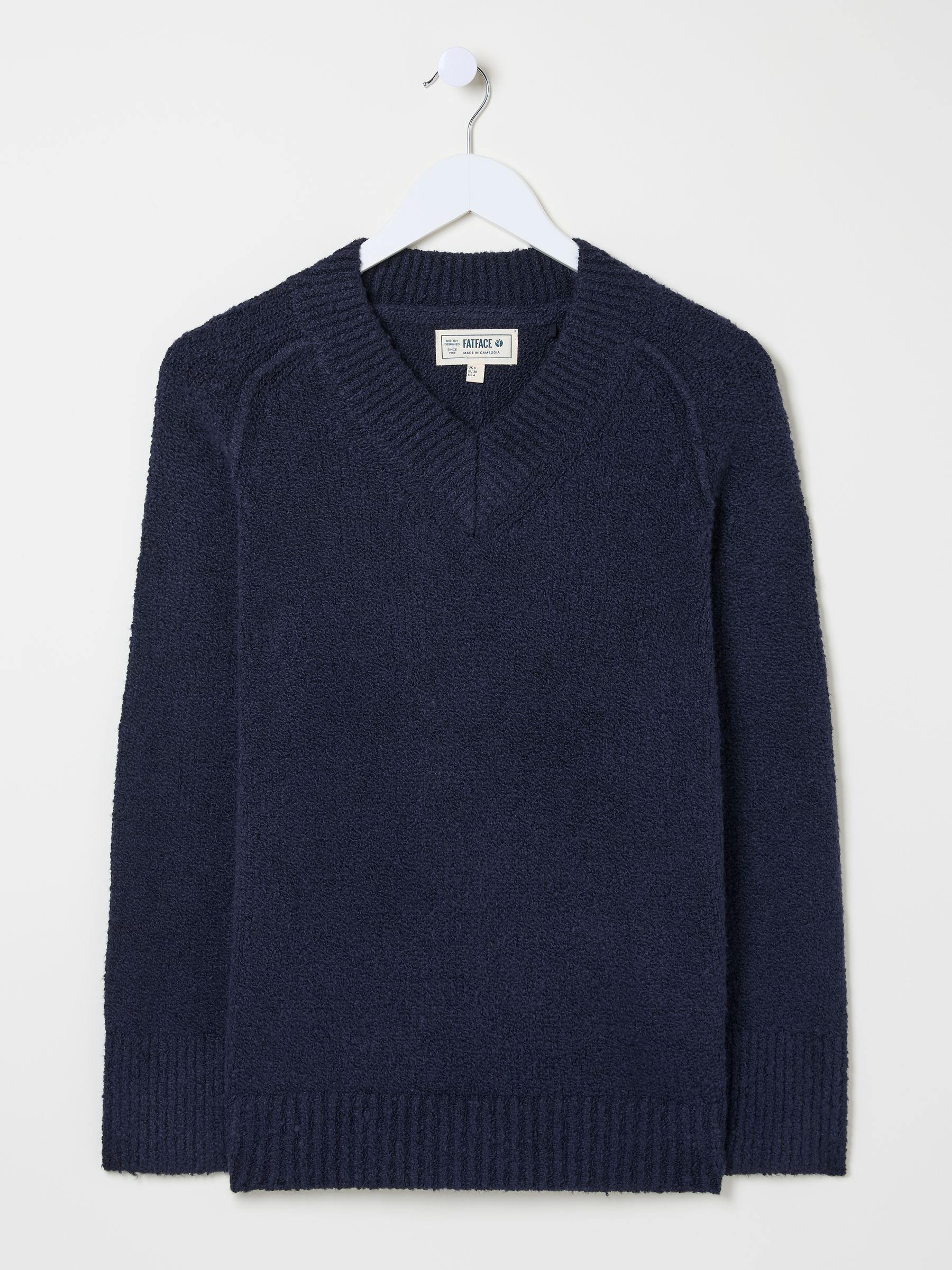 Navy Bonnie Boucle V-Neck Jumper - Image 10 of 10