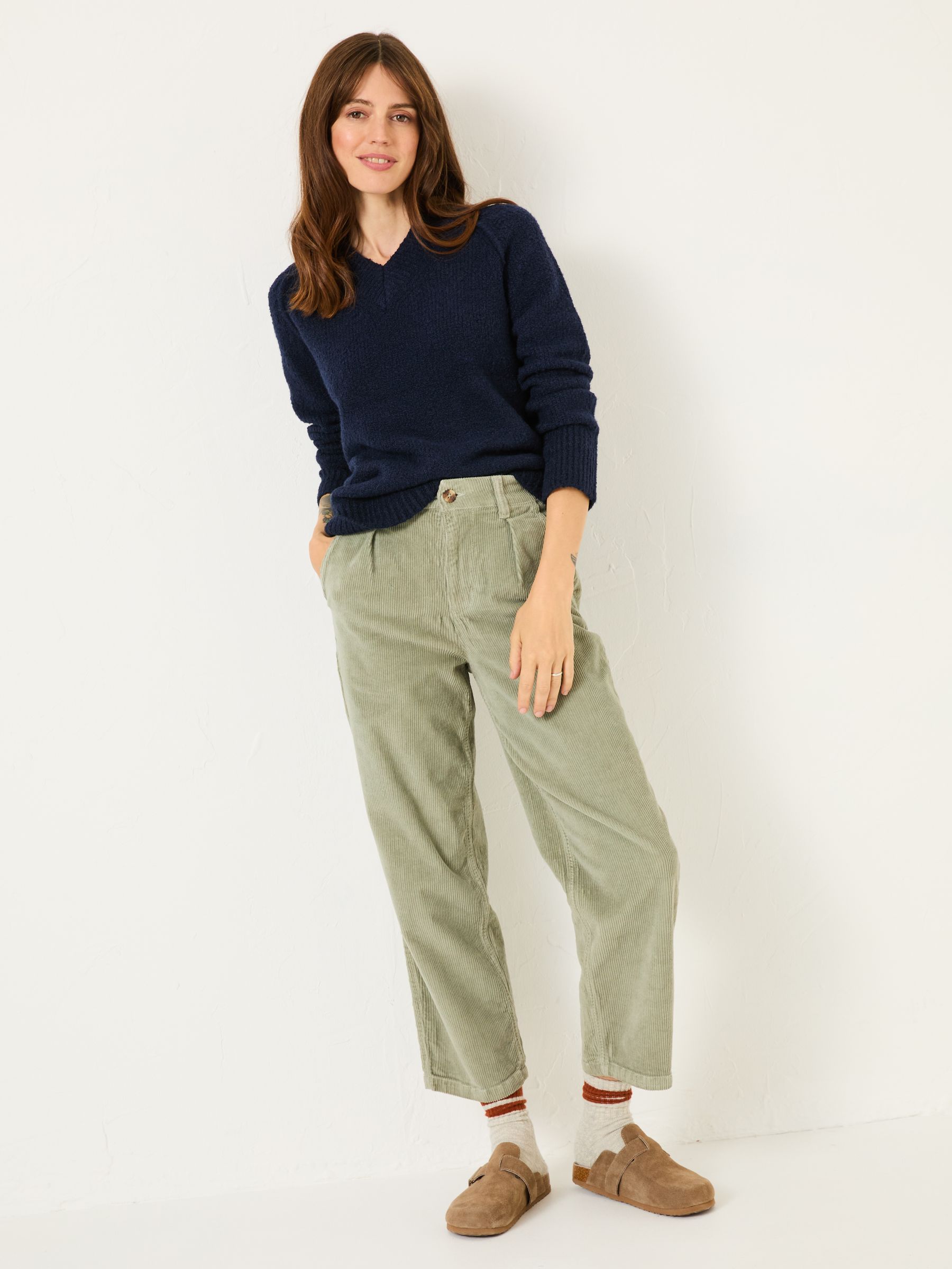 Navy Bonnie Boucle V-Neck Jumper - Image 3 of 10