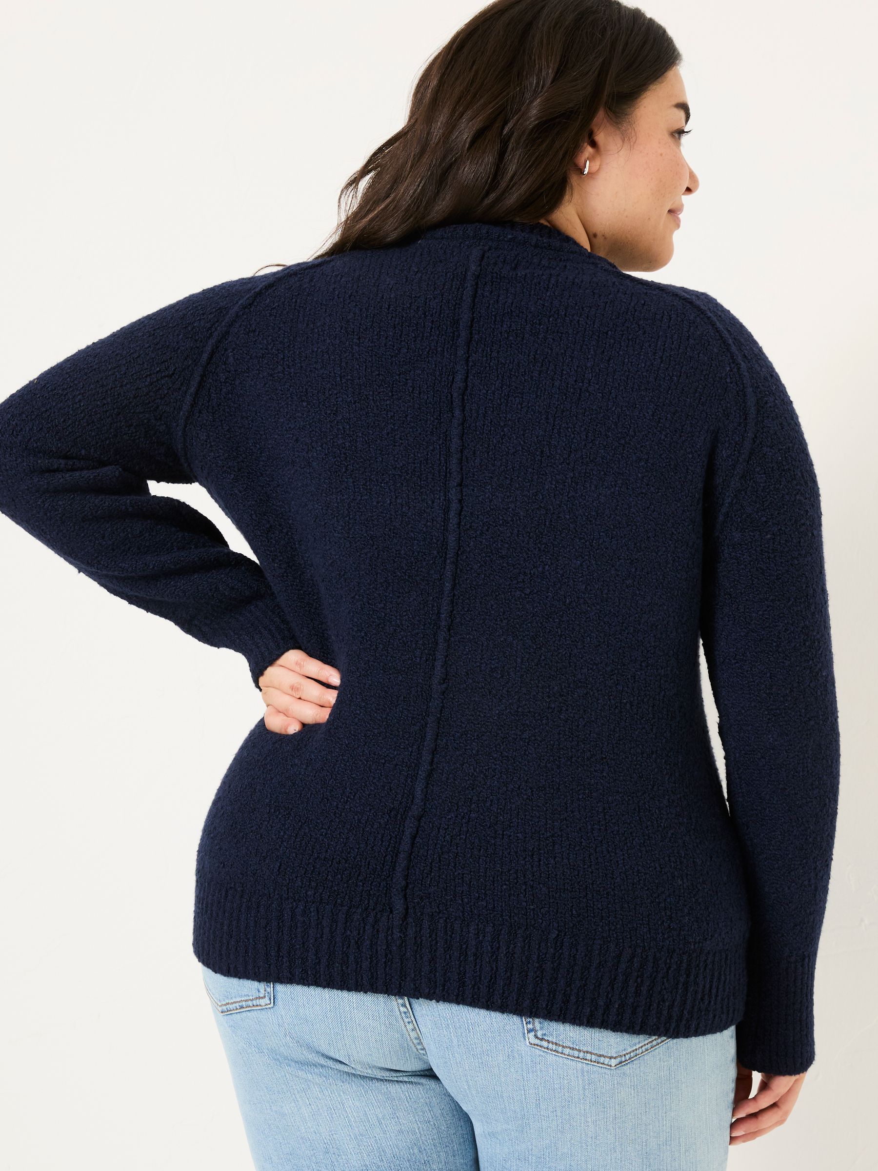 Navy Bonnie Boucle V-Neck Jumper - Image 7 of 10