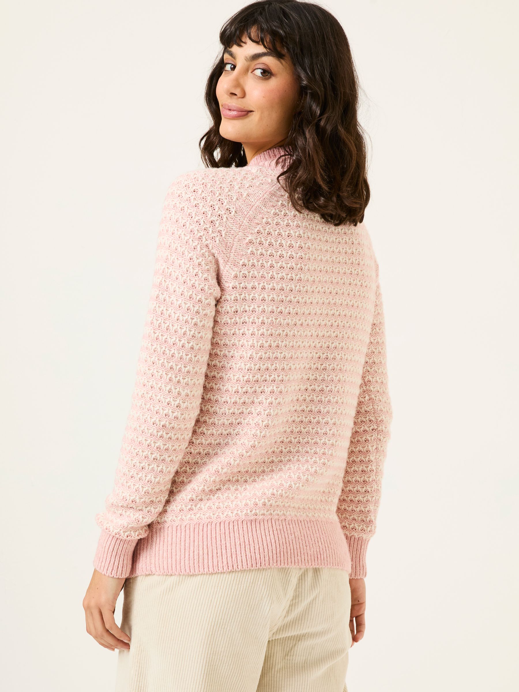Pink Candy Stripe Knitted Crew Neck Jumper - Image 2 of 11