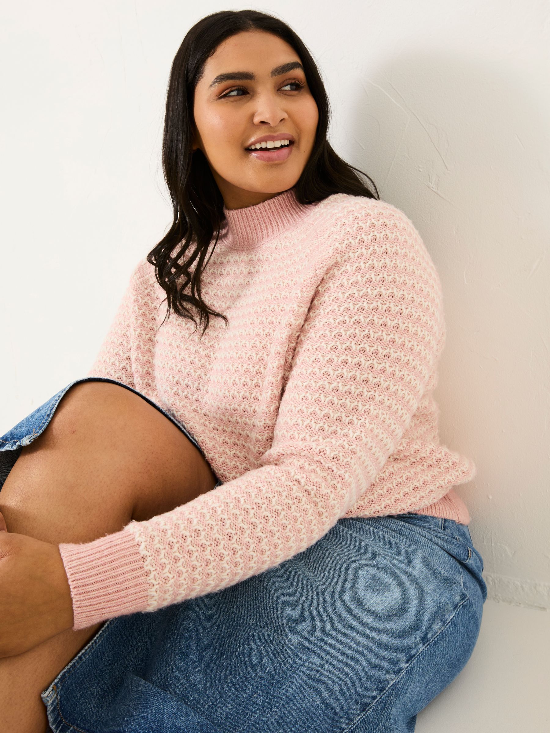 Pink Candy Stripe Knitted Crew Neck Jumper - Image 7 of 11