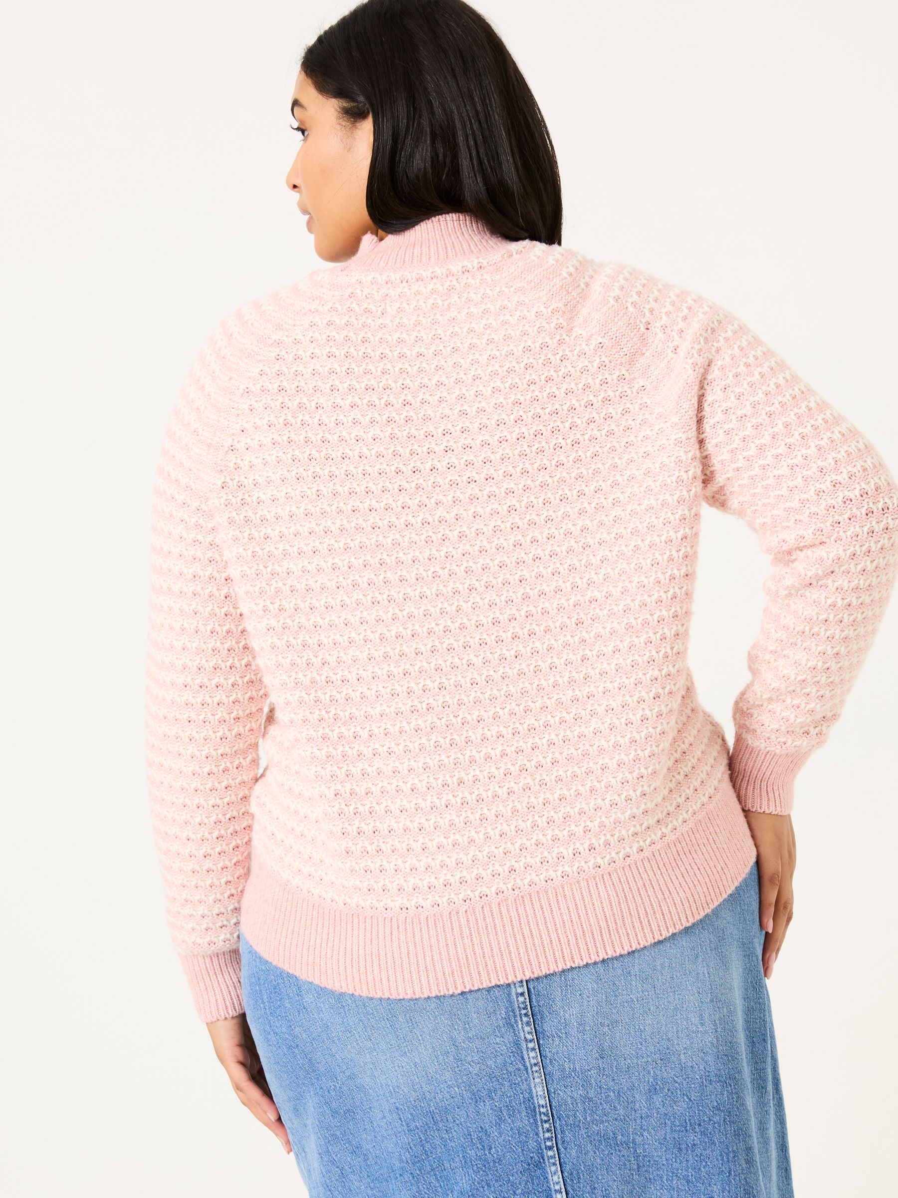 Pink Candy Stripe Knitted Crew Neck Jumper - Image 8 of 11