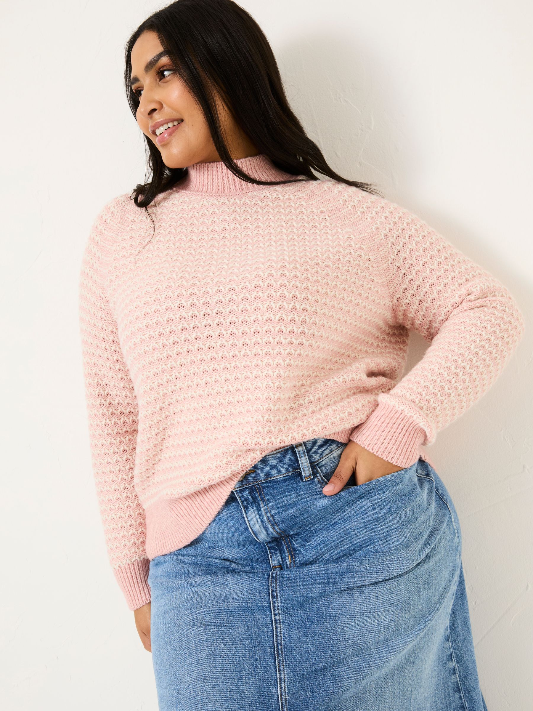 Pink Candy Stripe Knitted Crew Neck Jumper - Image 9 of 11
