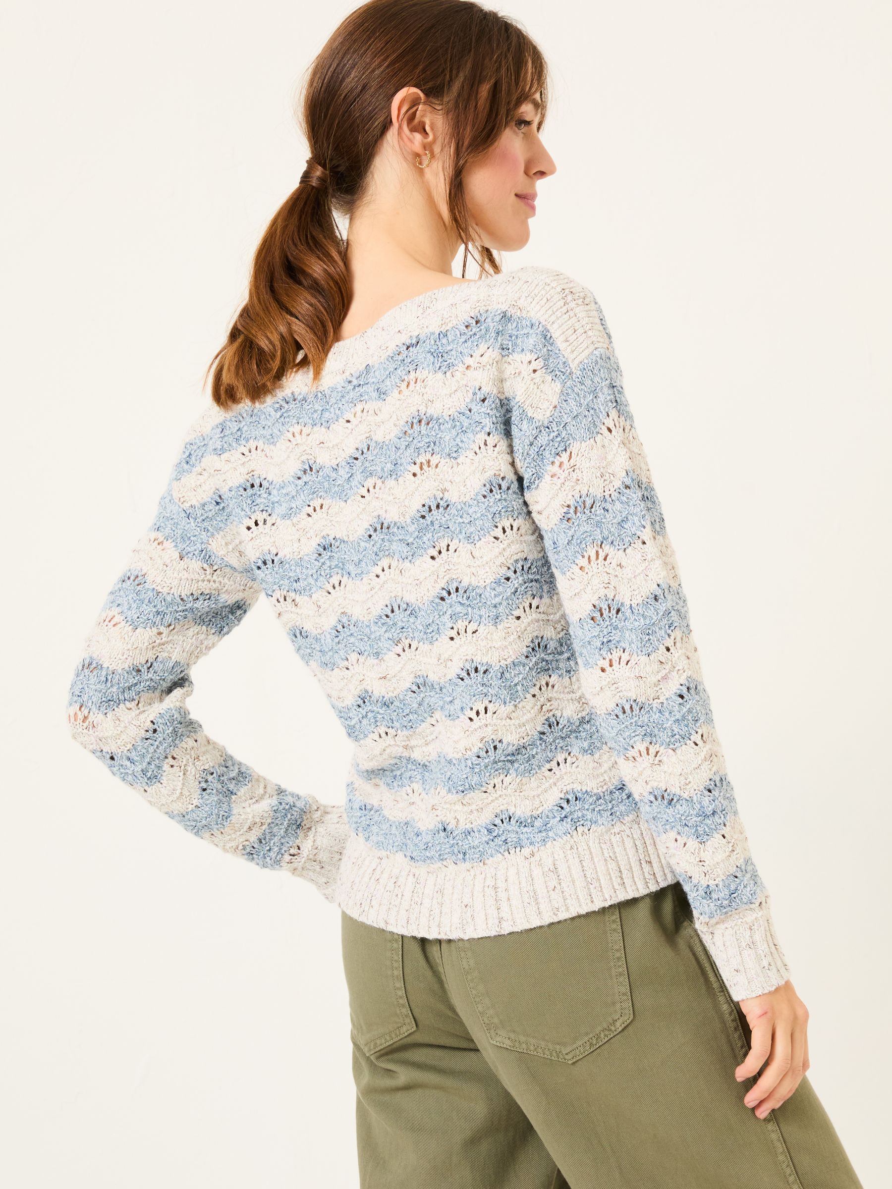 Natural Edith Texture Stripe Knitted Jumper - Image 2 of 9
