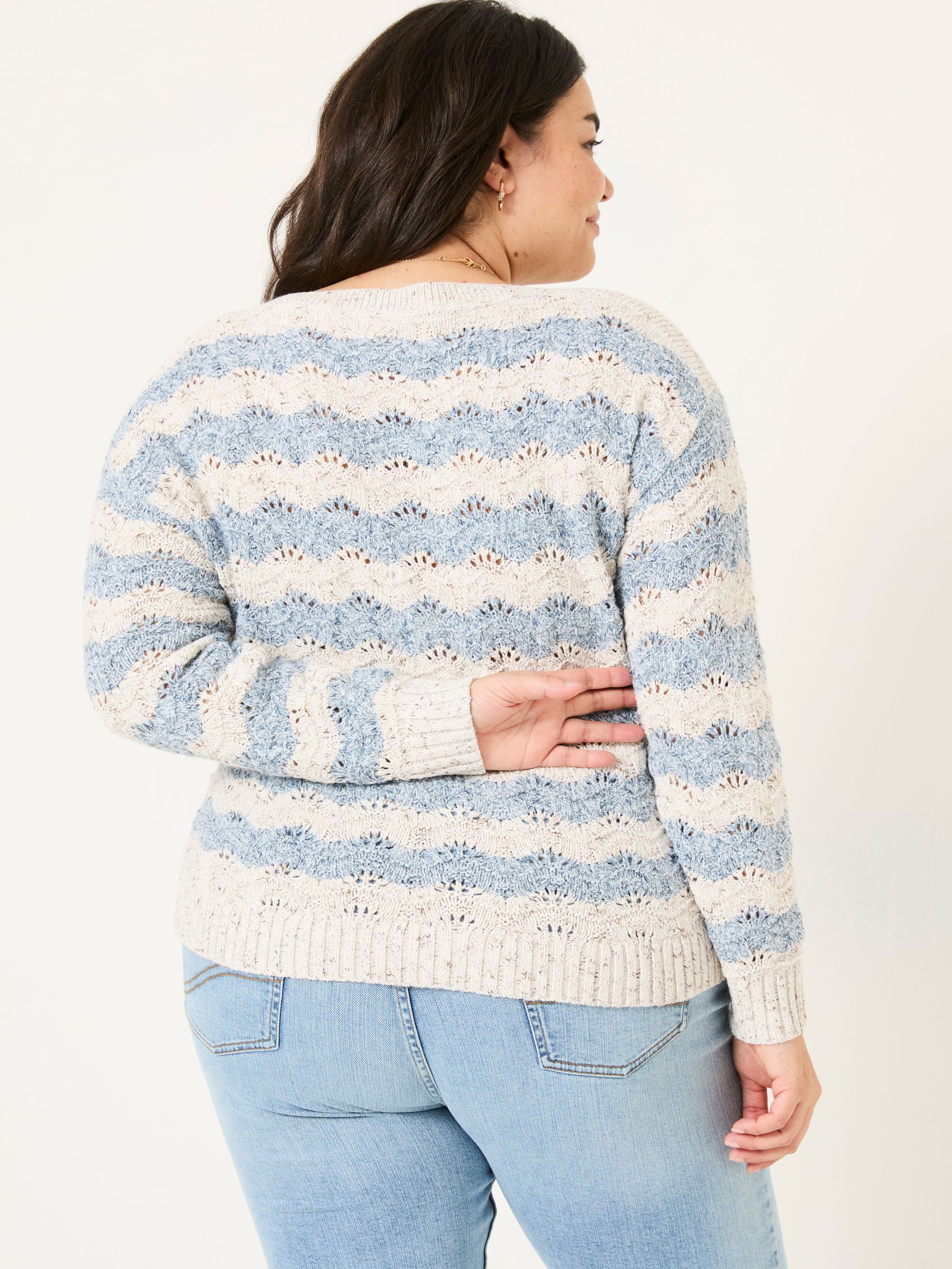 Natural Edith Texture Stripe Knitted Jumper - Image 5 of 9