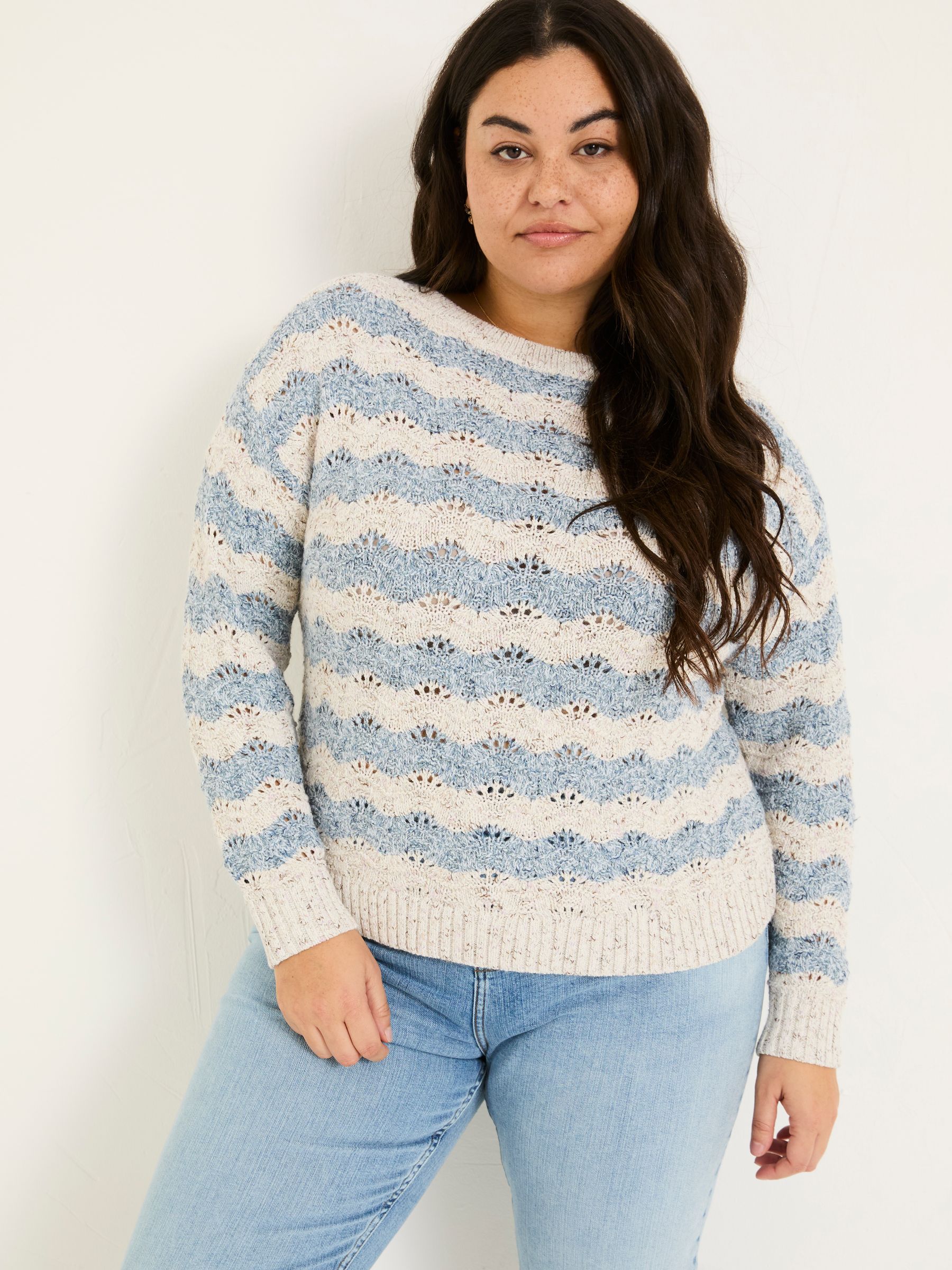 Natural Edith Texture Stripe Knitted Jumper - Image 6 of 9