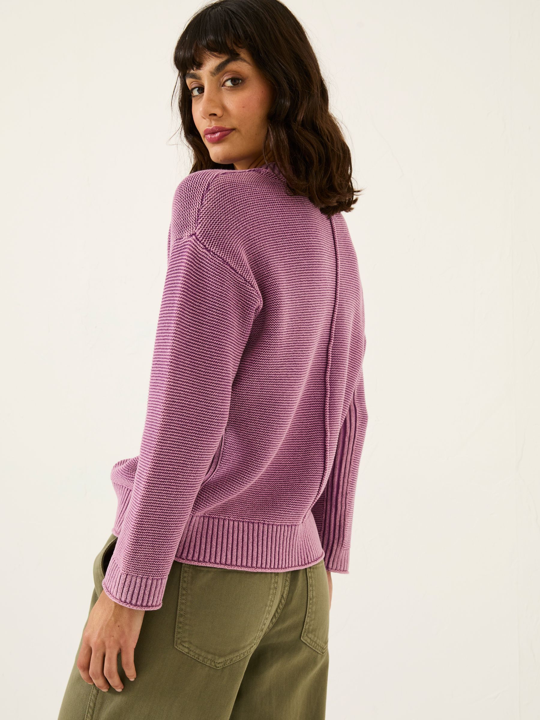 Elia Dusky Purple Laundered Knitted Jumper - Image 2 of 6