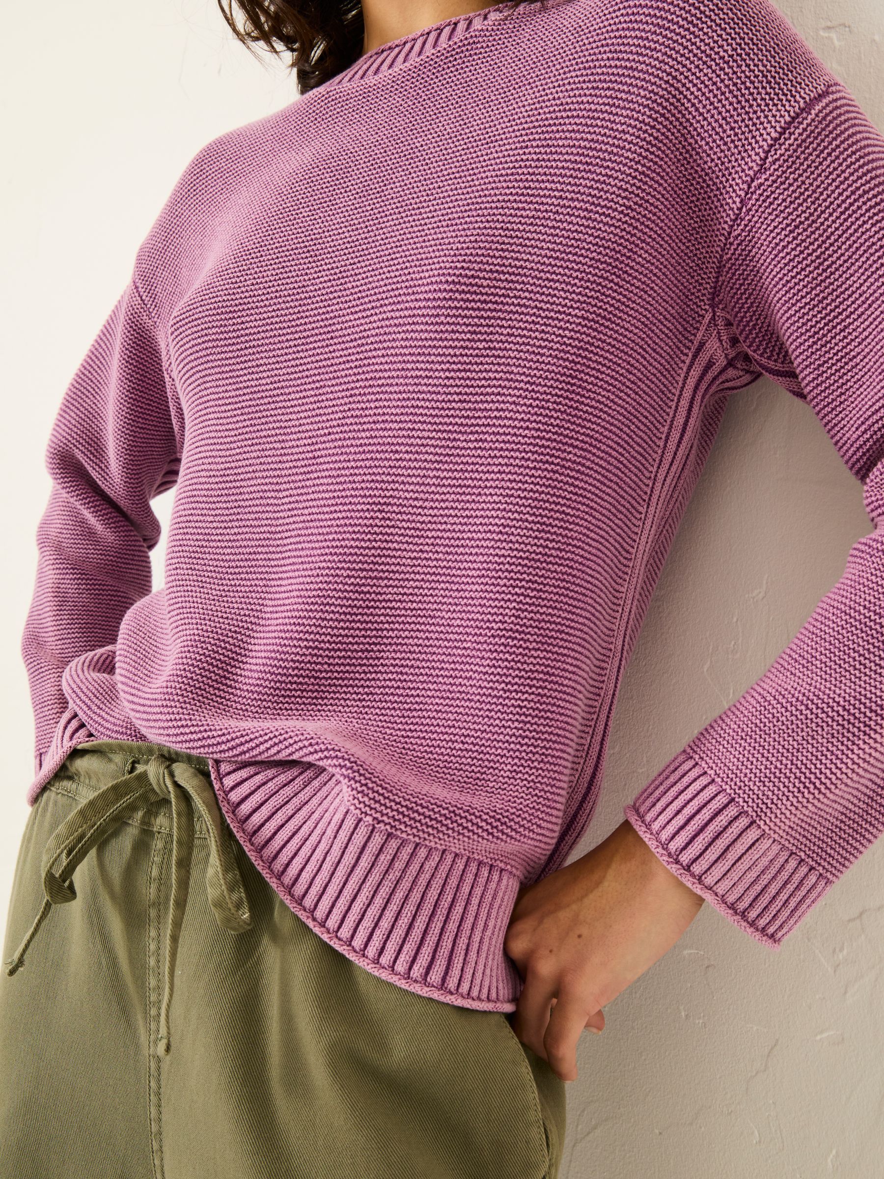 Elia Dusky Purple Laundered Knitted Jumper - Image 3 of 6