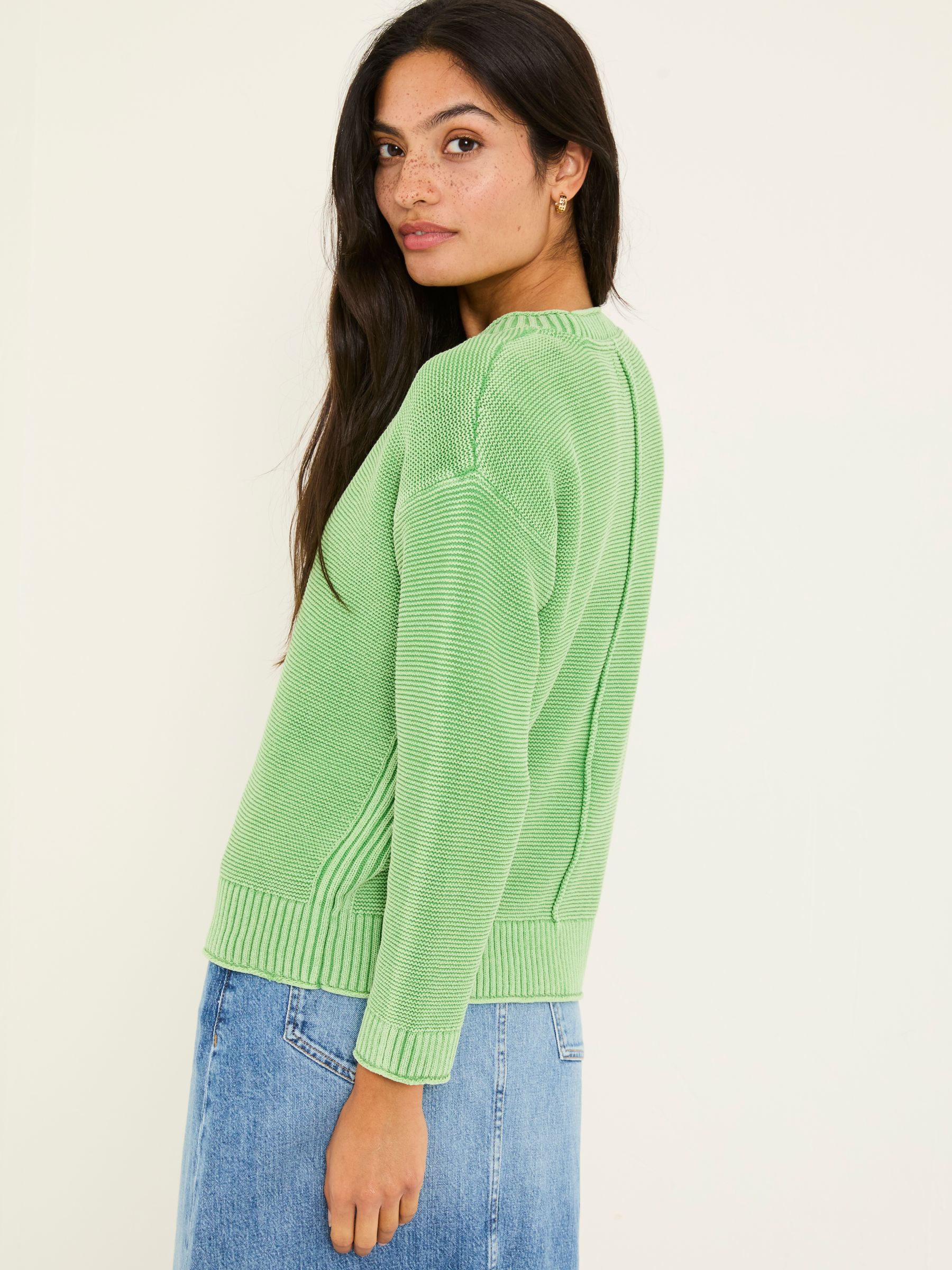 Elia Mint Green Laundered Knitted 100% Cotton Jumper - Image 2 of 5