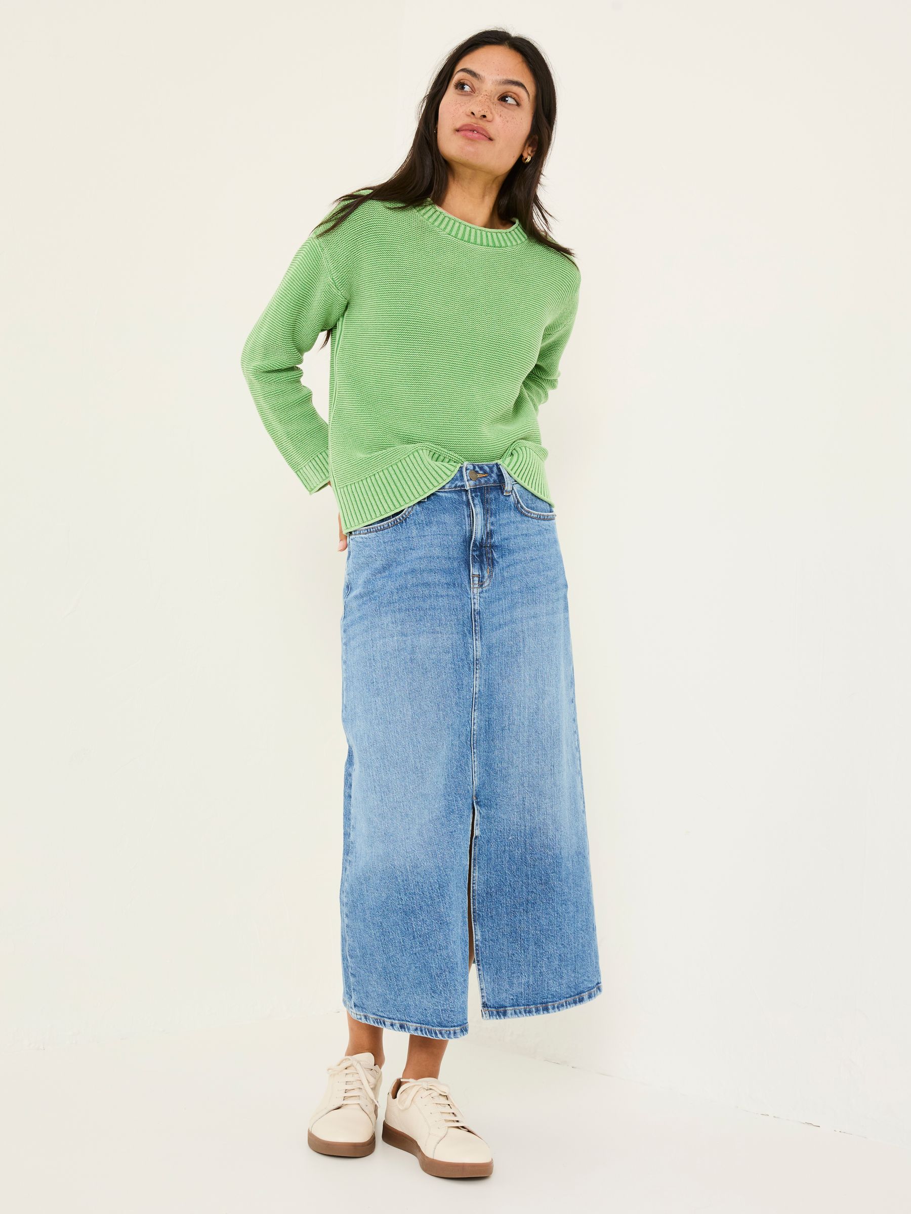 Elia Mint Green Laundered Knitted 100% Cotton Jumper - Image 3 of 5