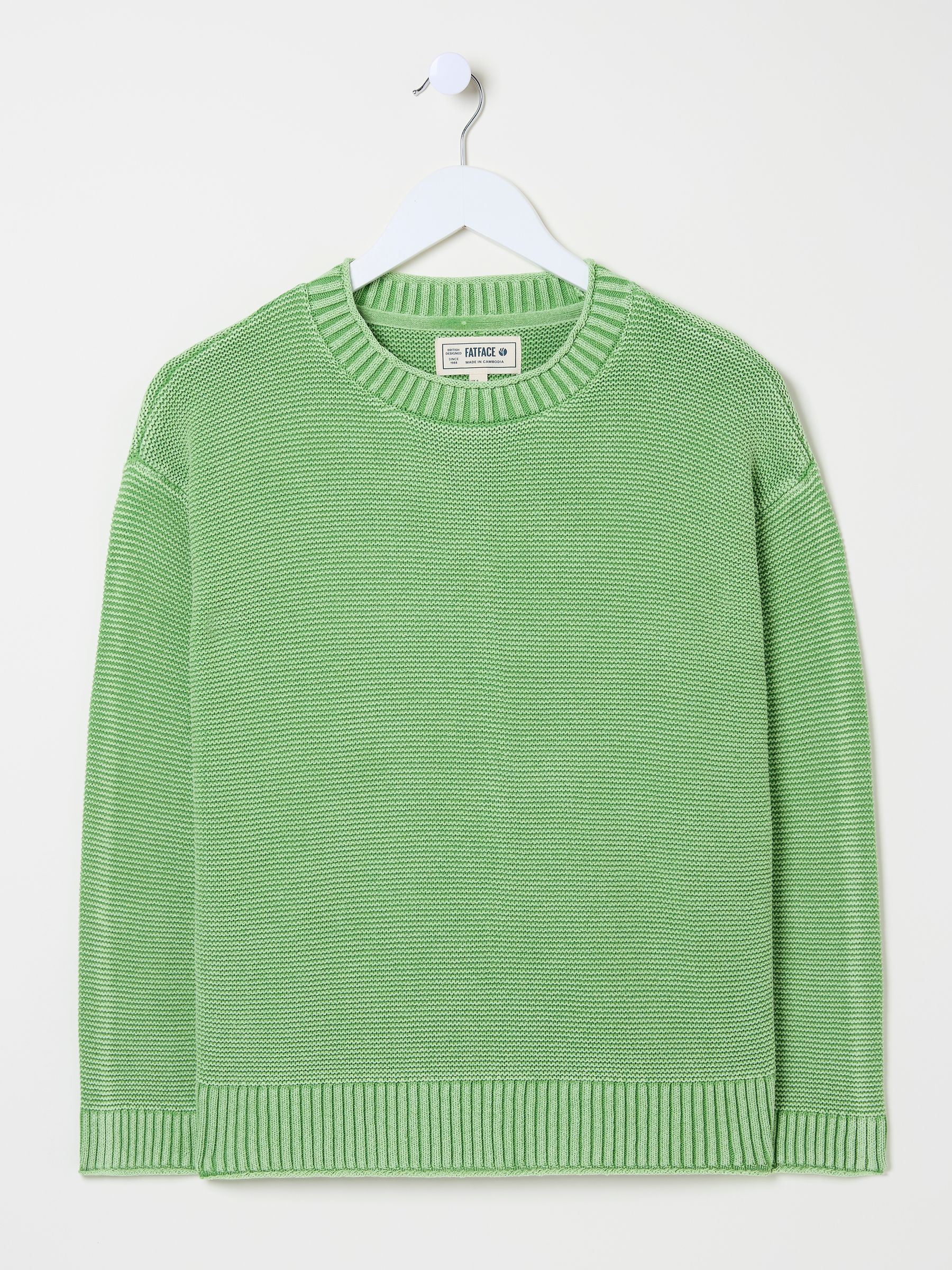 Elia Mint Green Laundered Knitted 100% Cotton Jumper - Image 5 of 5