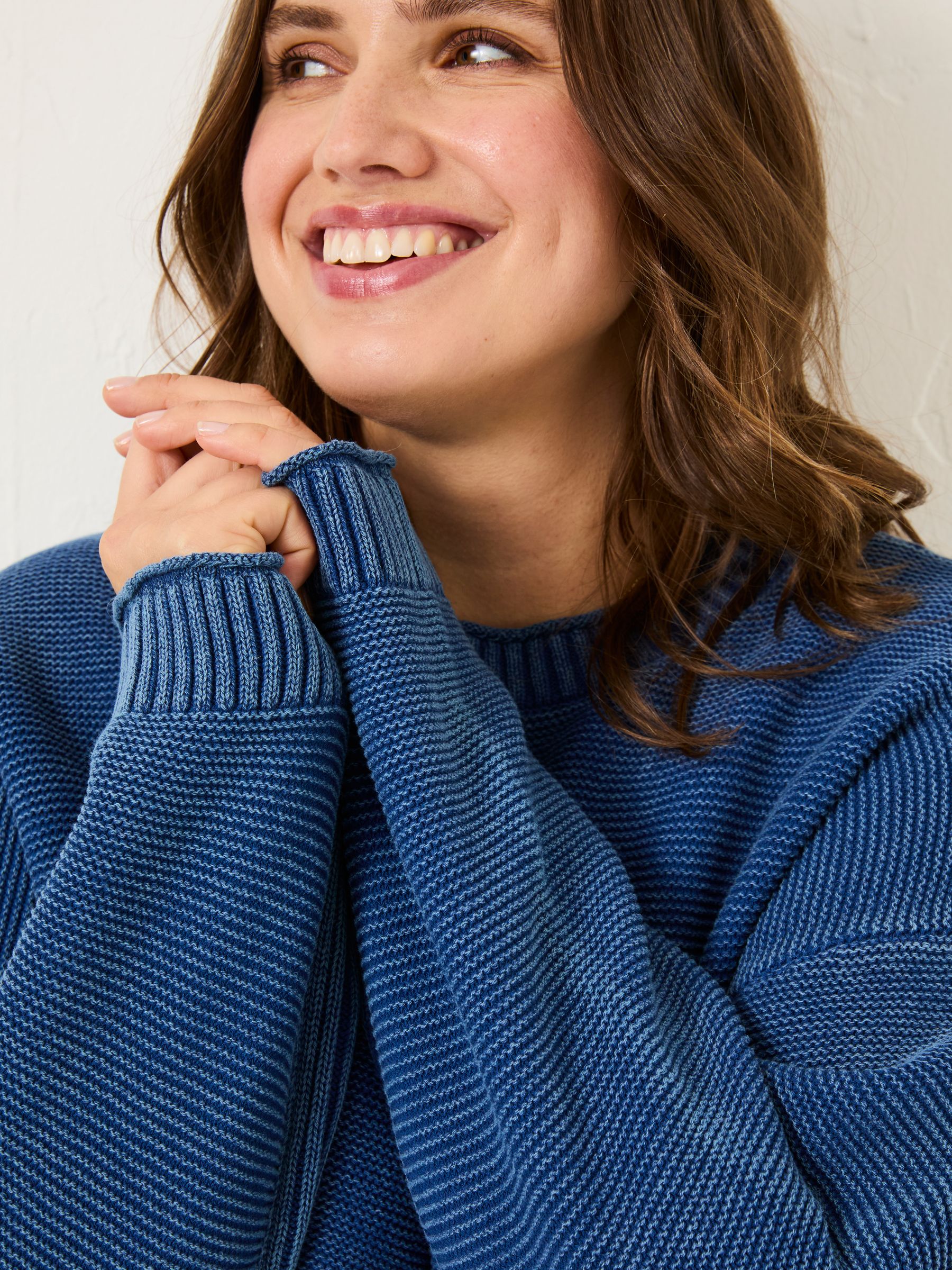 Elia Ink Blue Laundered Knitted Jumper - Image 5 of 10