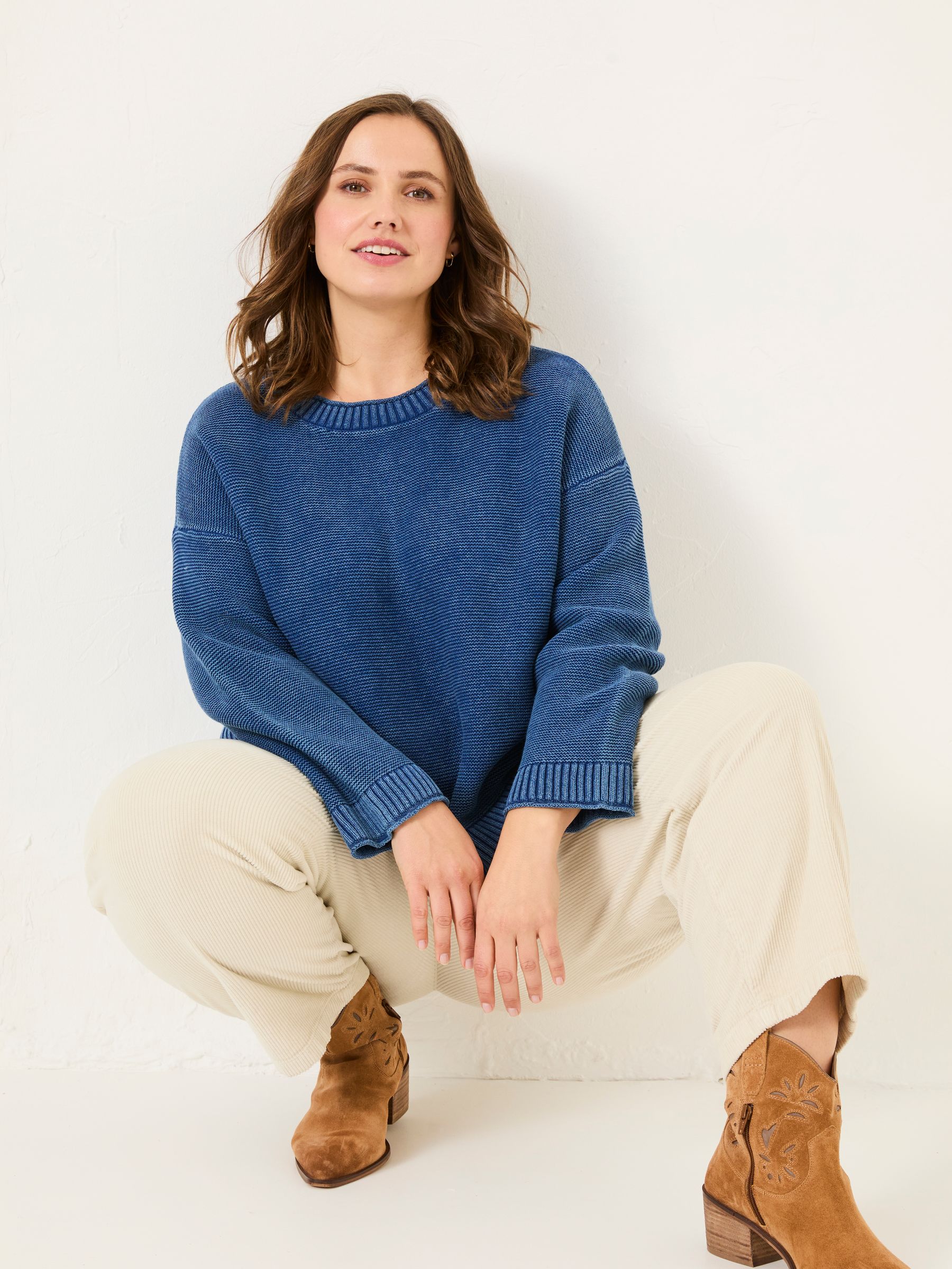 Elia Ink Blue Laundered Knitted Jumper - Image 6 of 10
