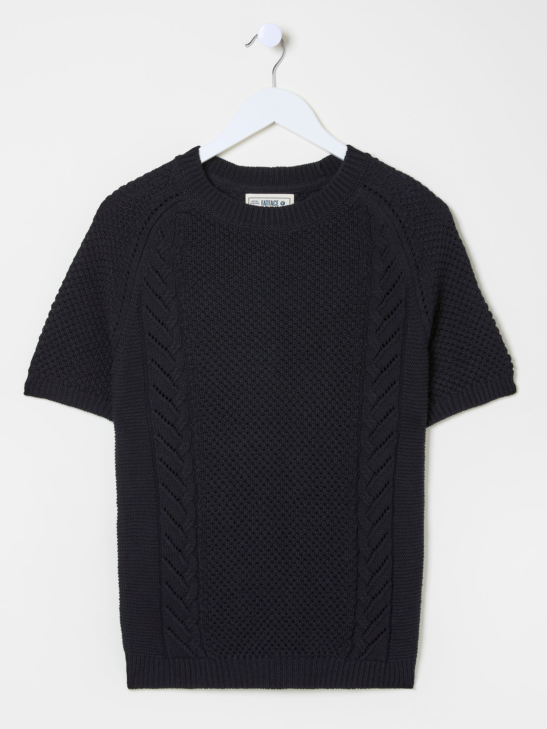 Mila Black Cable Knitted T-Shirt - Image 5 of 5