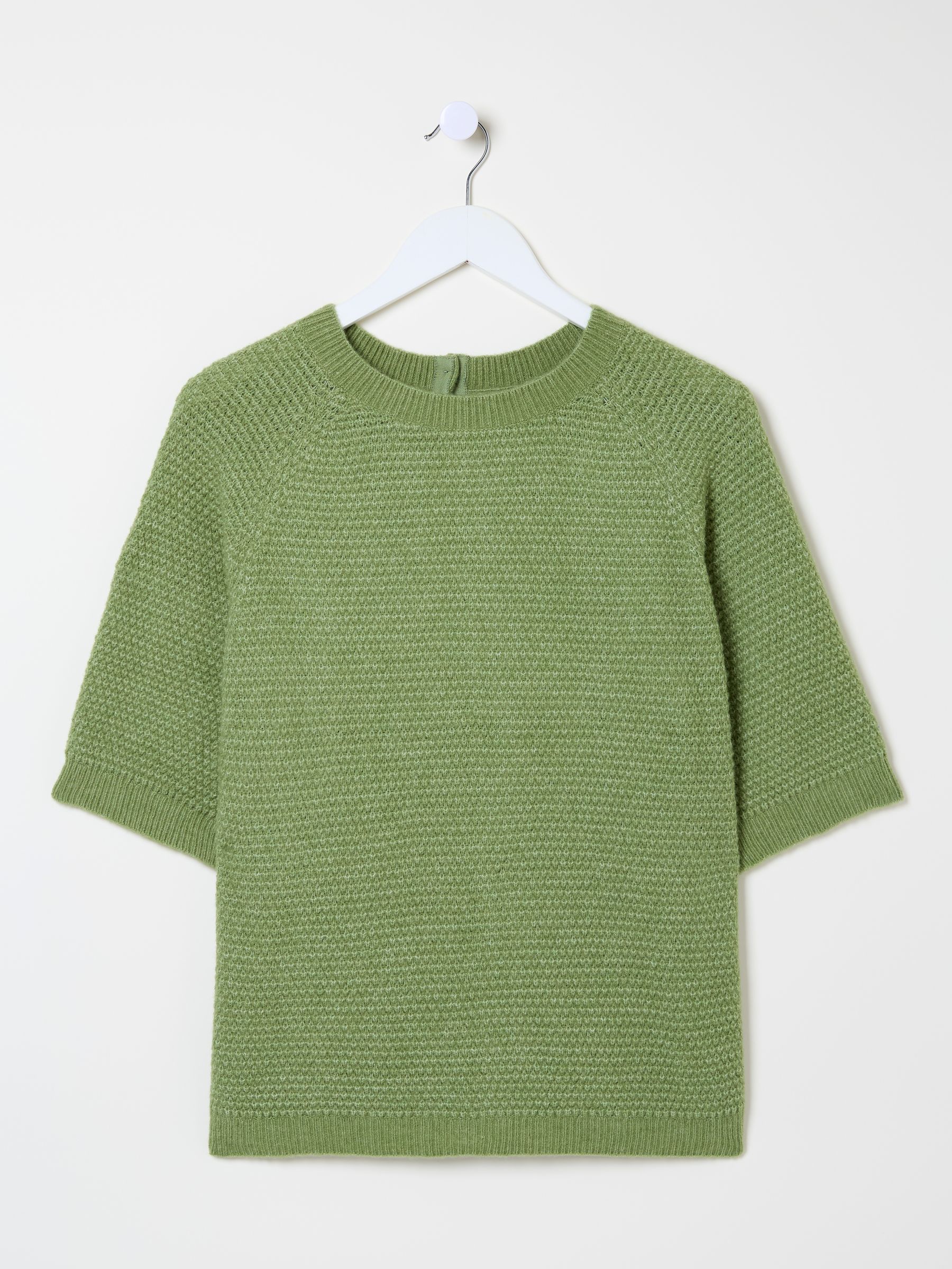 Zandra Green Textured Knitted T-Shirt | FatFace