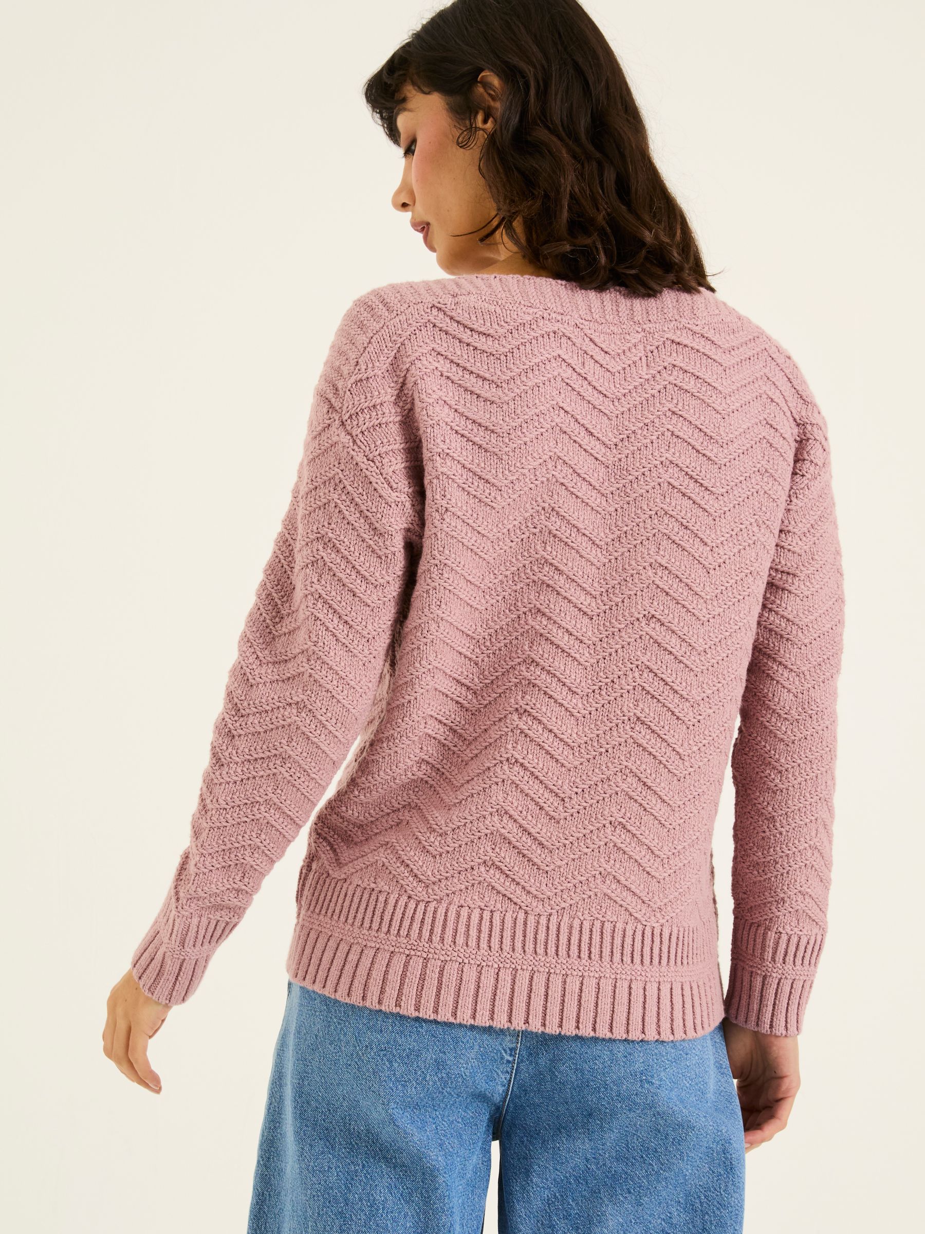 Mid Pink Jessie Textured Knitted Jumper - Image 2 of 6
