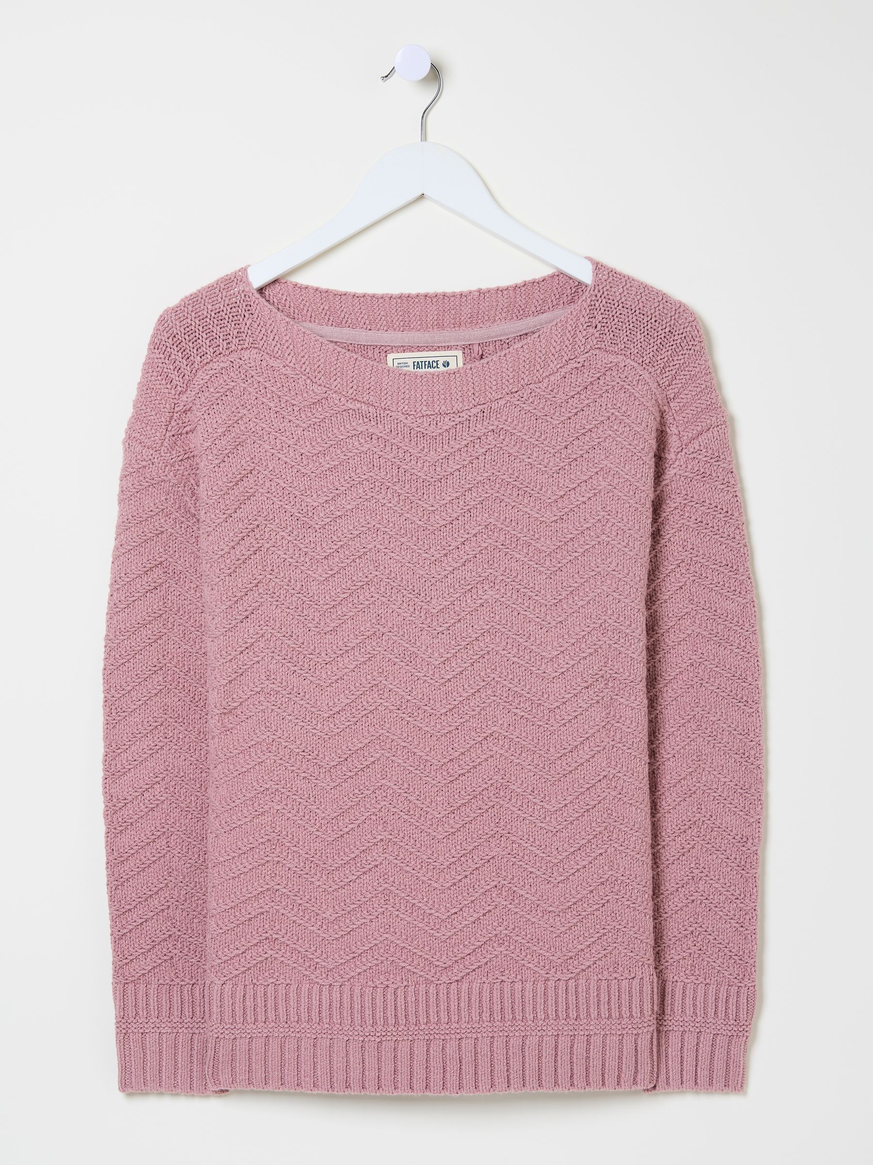 Mid Pink Jessie Textured Knitted Jumper - Image 6 of 6