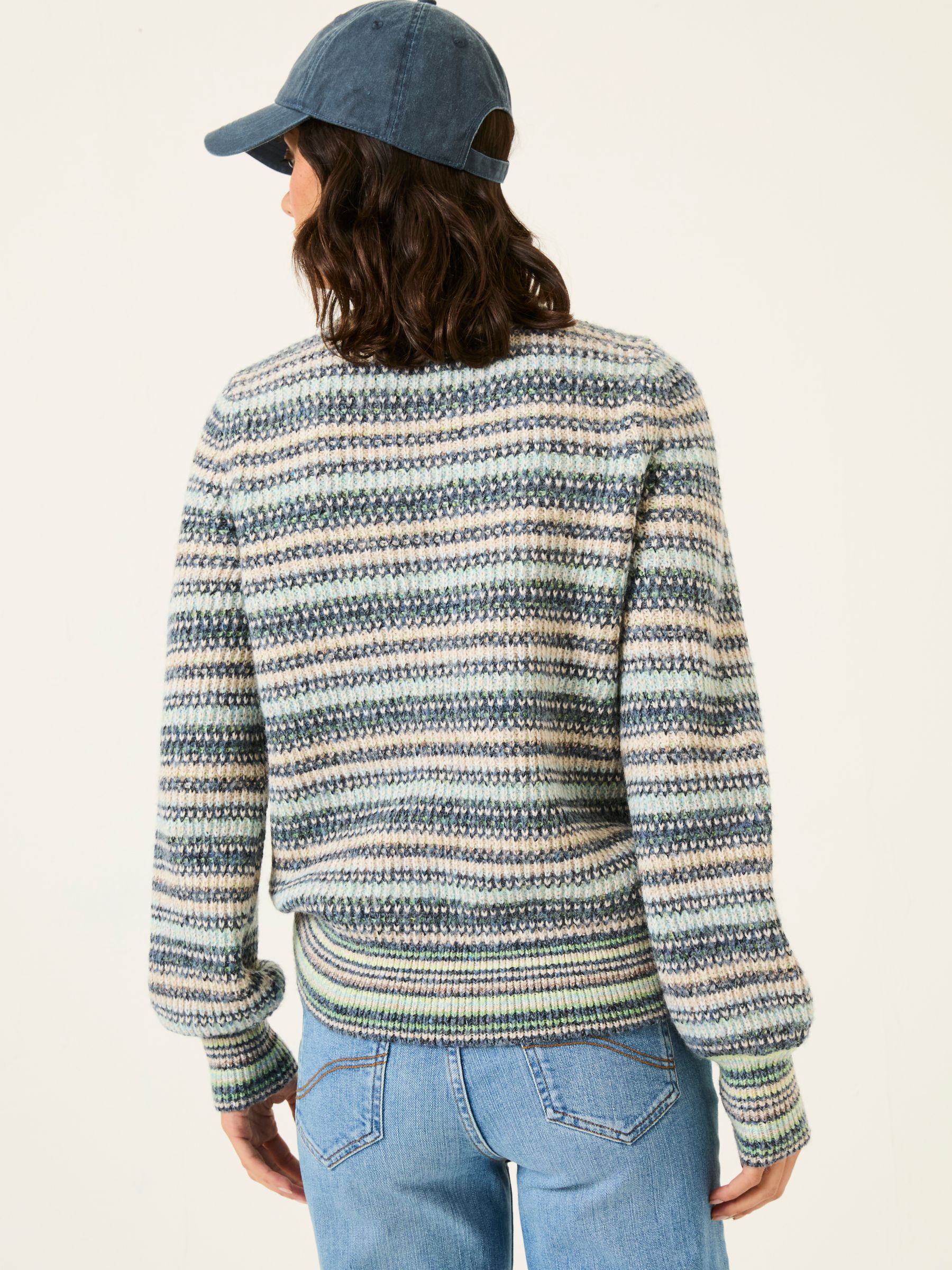 Blue Soraya Stripe Knitted Crew Neck Jumper - Image 2 of 7