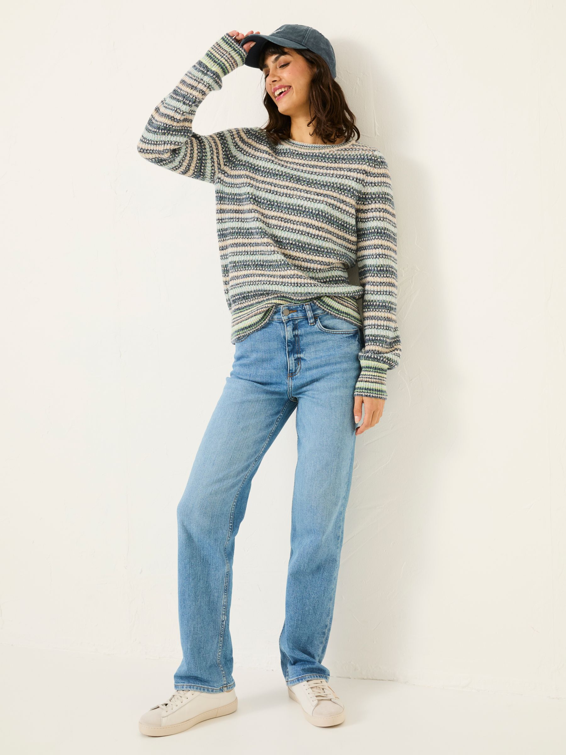 Blue Soraya Stripe Knitted Crew Neck Jumper - Image 3 of 7