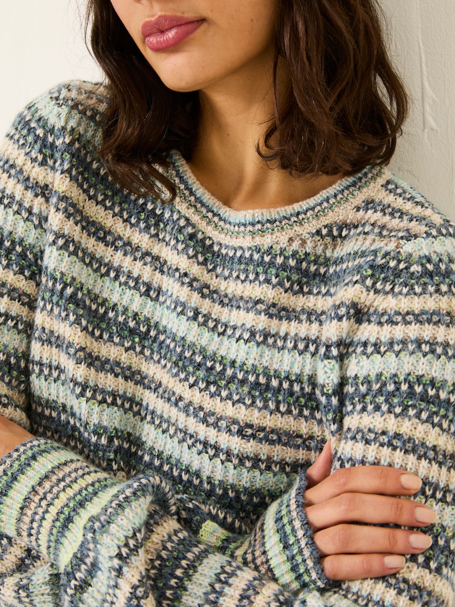 Blue Soraya Stripe Knitted Crew Neck Jumper - Image 5 of 7