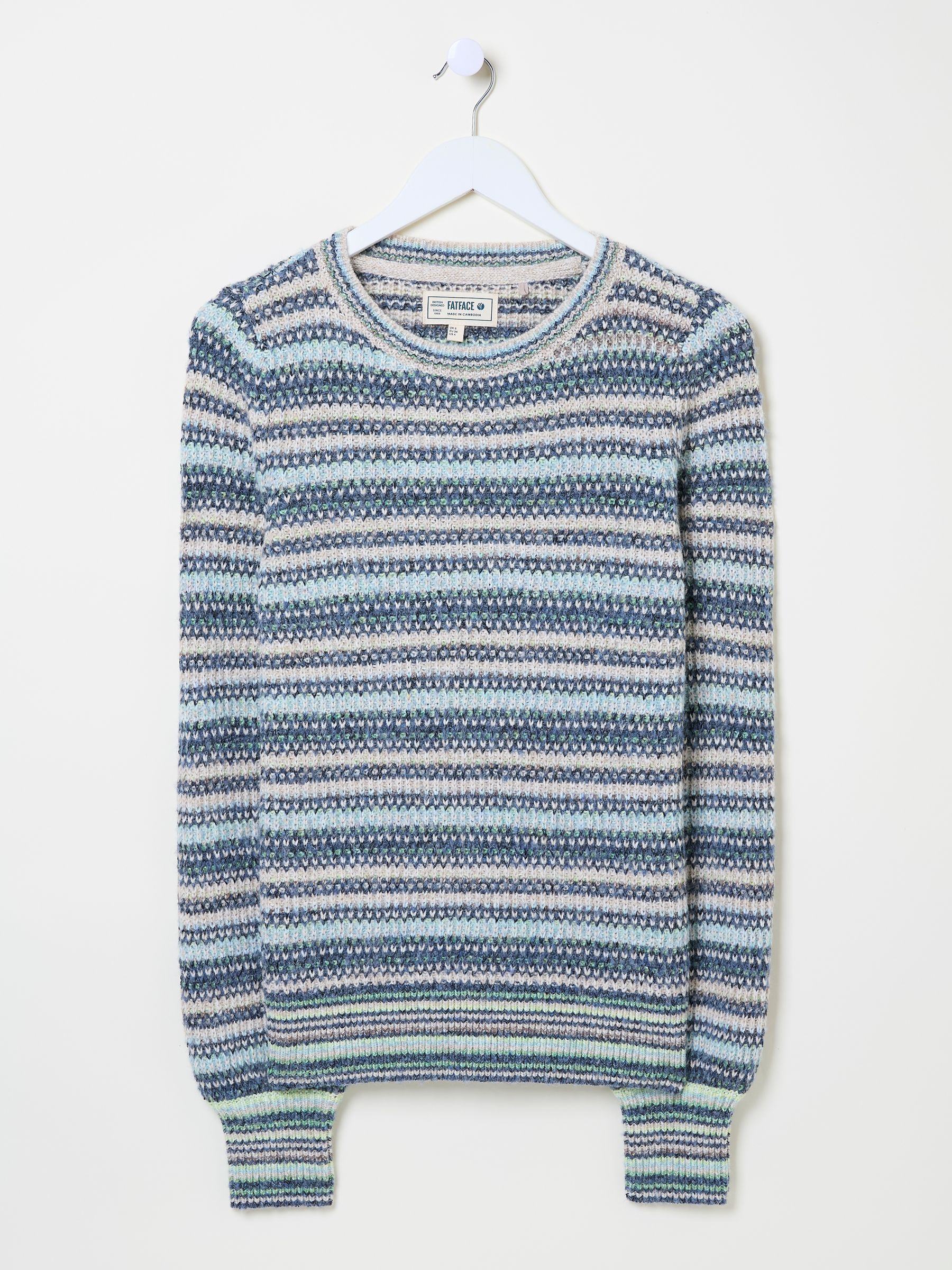 Blue Soraya Stripe Knitted Crew Neck Jumper - Image 6 of 7