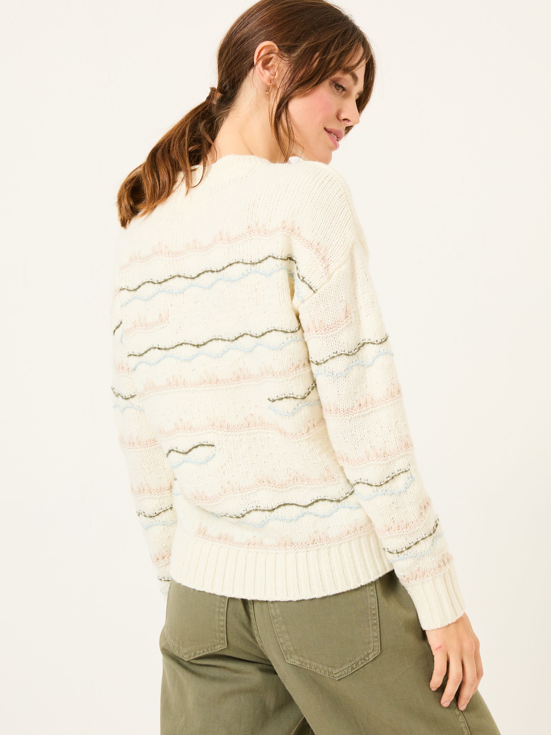 Suki Ivory Pattern Knitted Crew Neck Jumper - Image 3 of 6