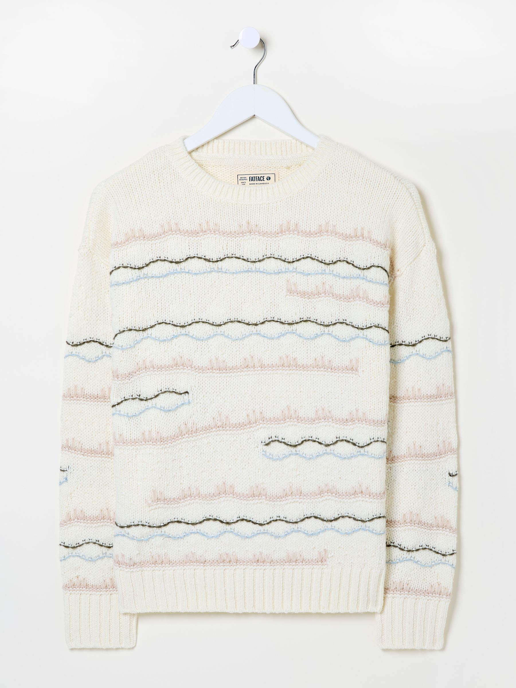 Suki Ivory Pattern Knitted Crew Neck Jumper - Image 5 of 6