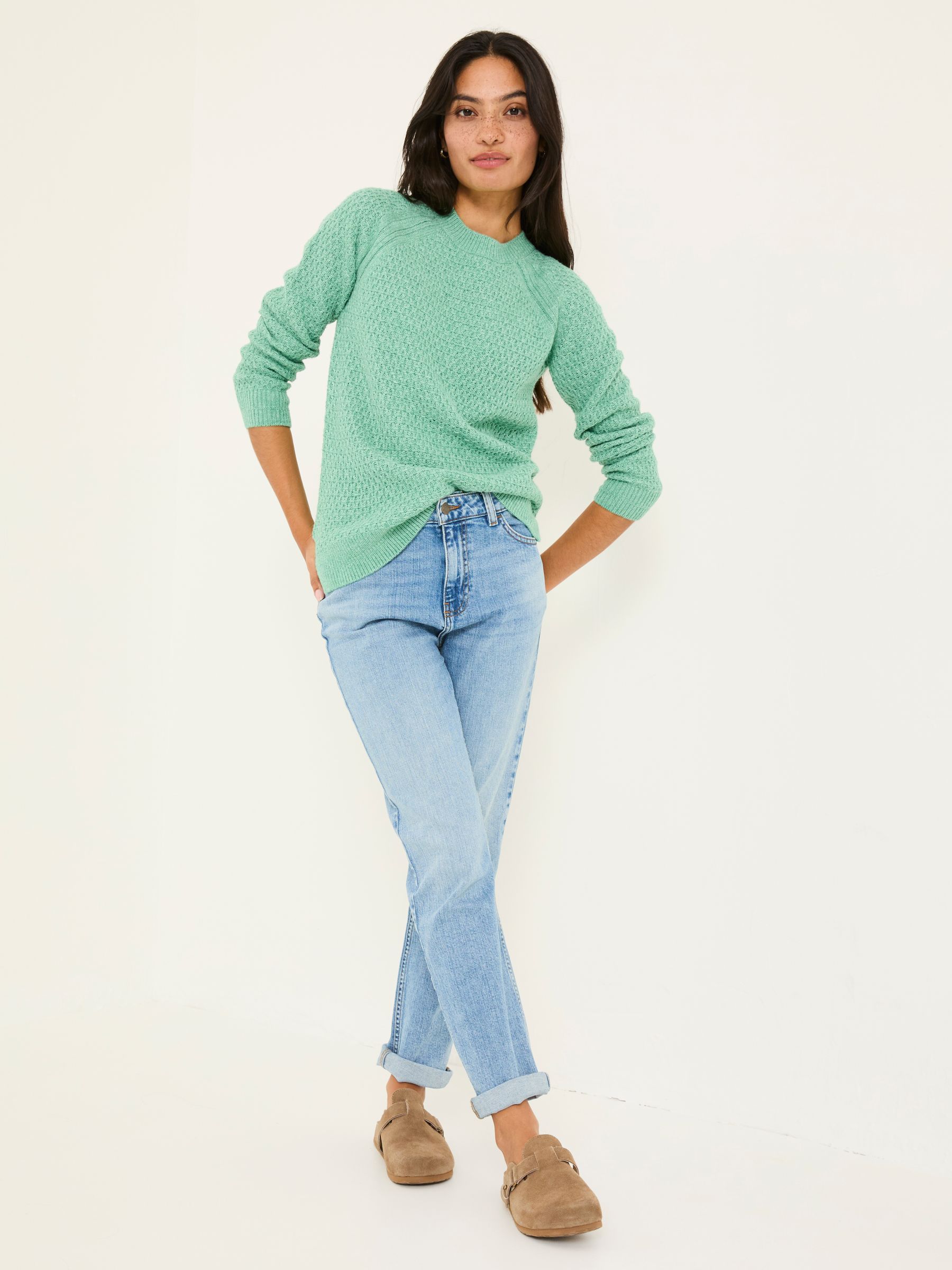 Ella Mint Green Textured Jumper - Image 3 of 6