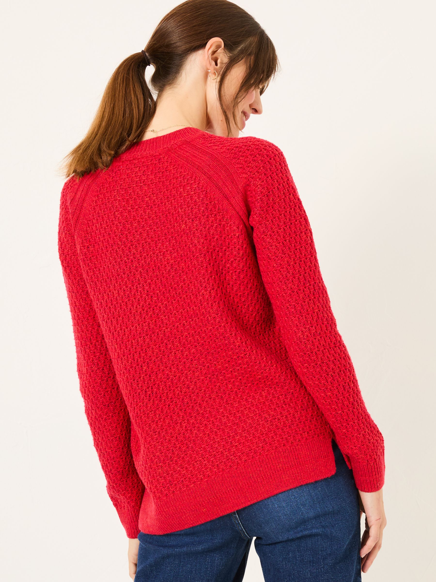 Ella Red Textured Jumper - Image 2 of 10