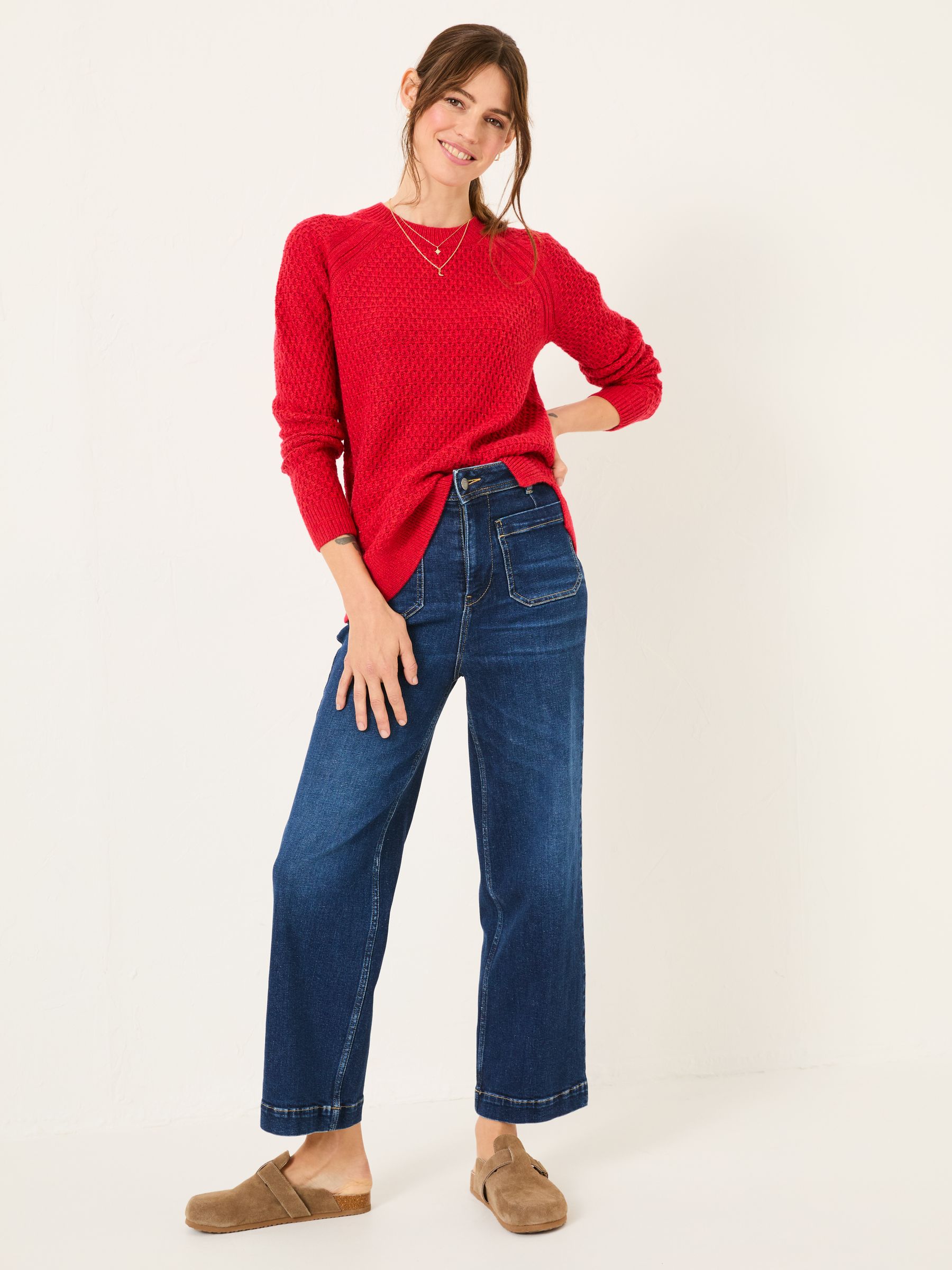 Ella Red Textured Jumper - Image 3 of 10