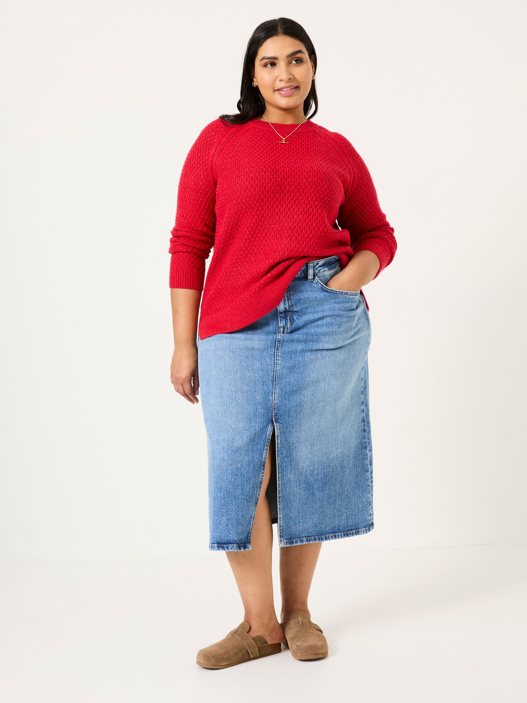 Ella Red Textured Jumper - Image 6 of 10