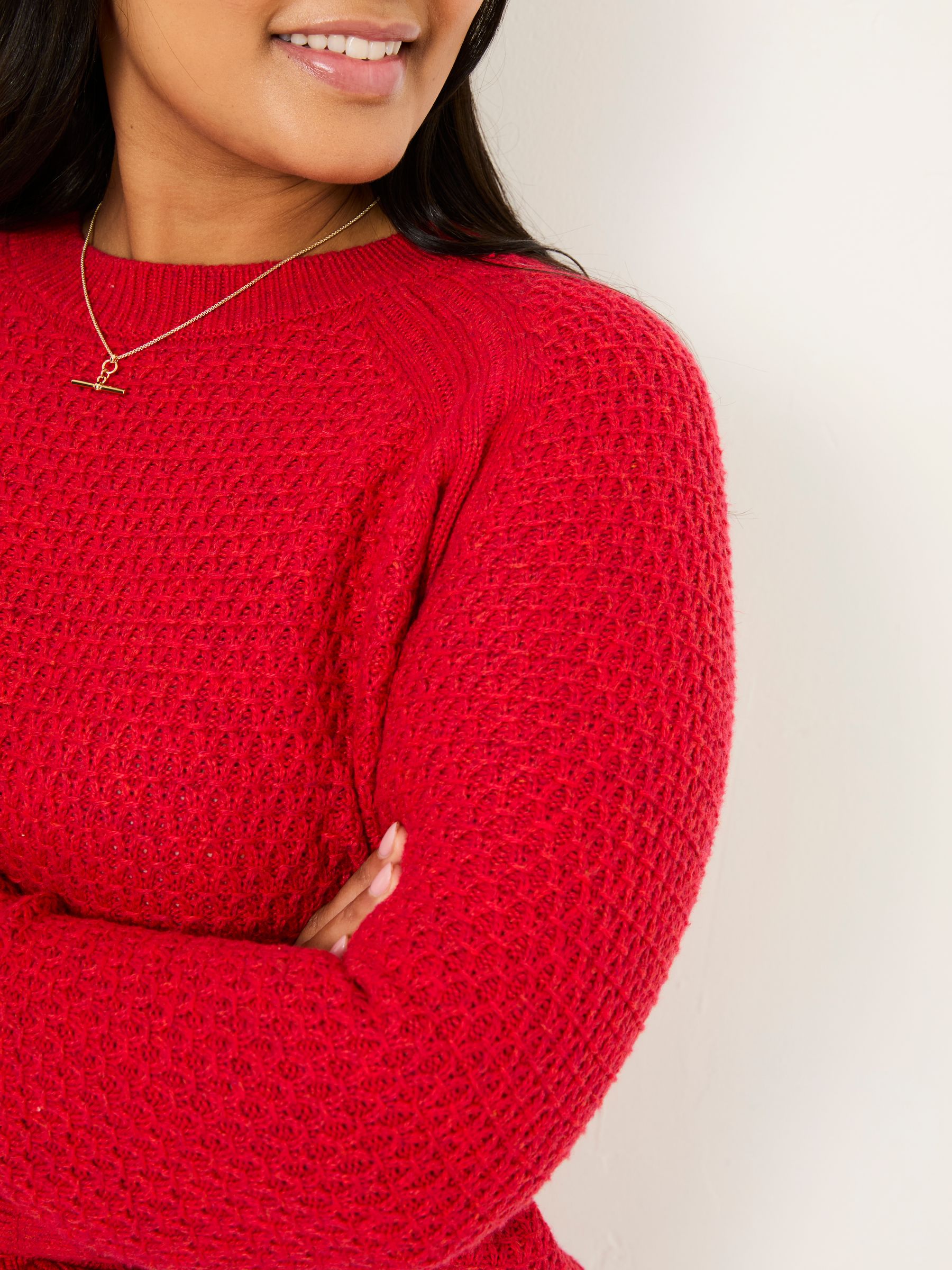 Ella Red Textured Jumper - Image 8 of 10