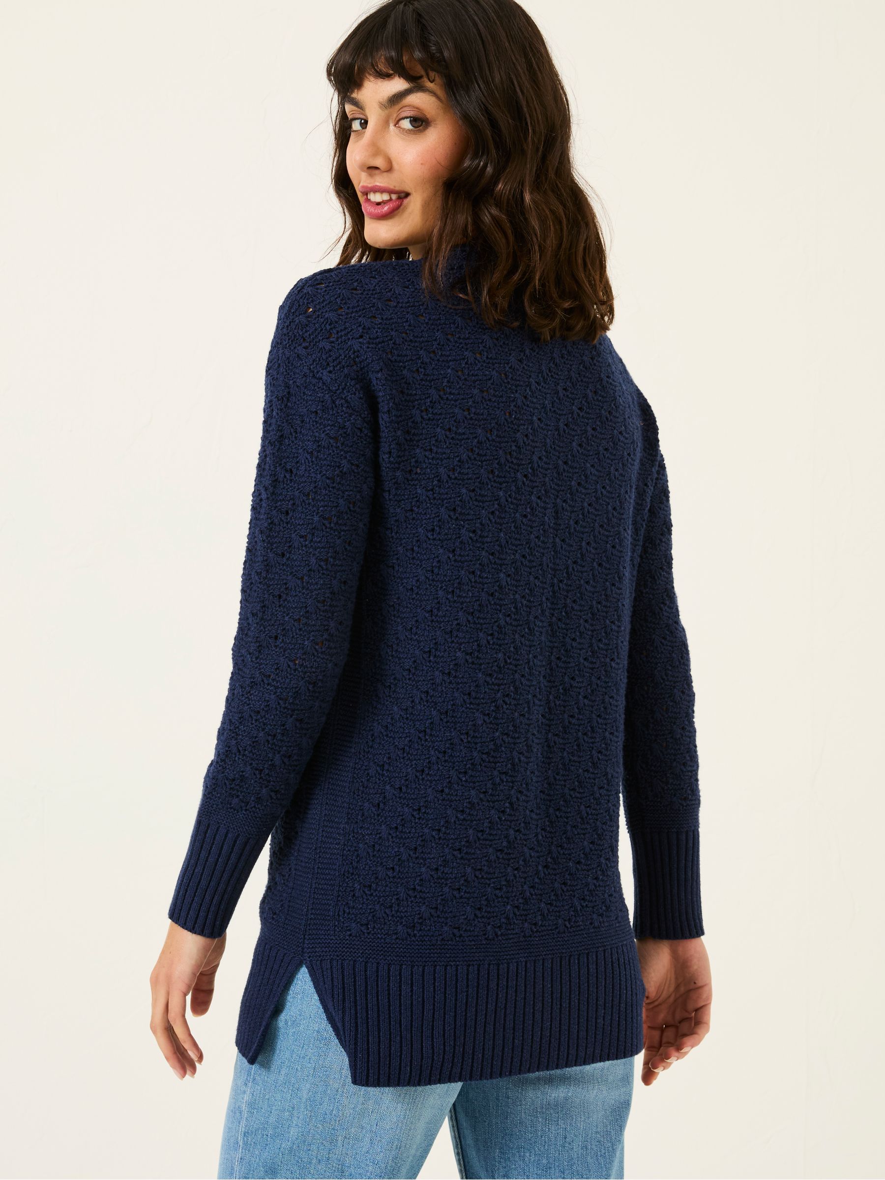 Farryn Navy Farryn Knitted 100% Cotton Knitted Jumper - Image 2 of 7