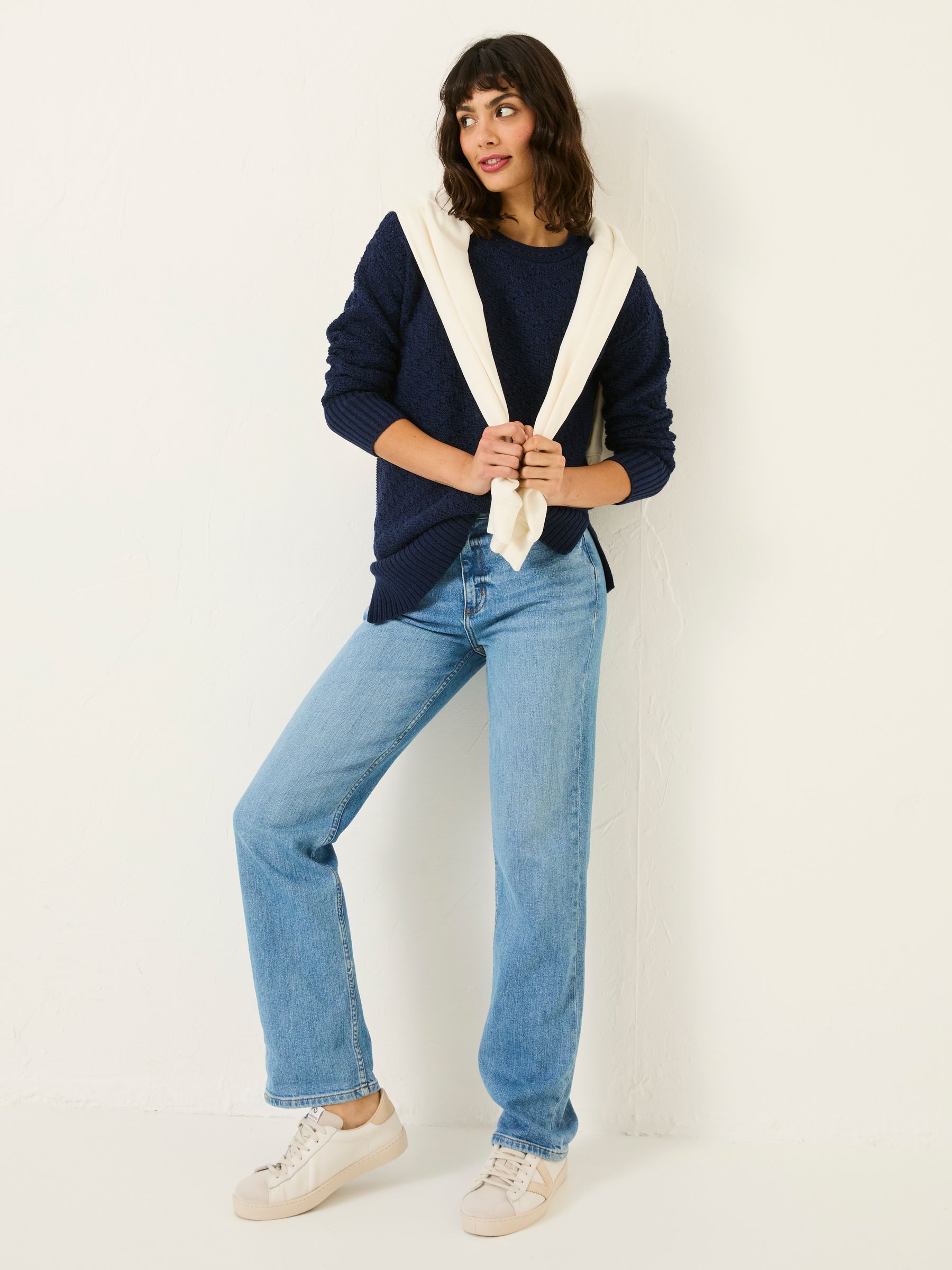 Farryn Navy Farryn Knitted 100% Cotton Knitted Jumper - Image 3 of 7