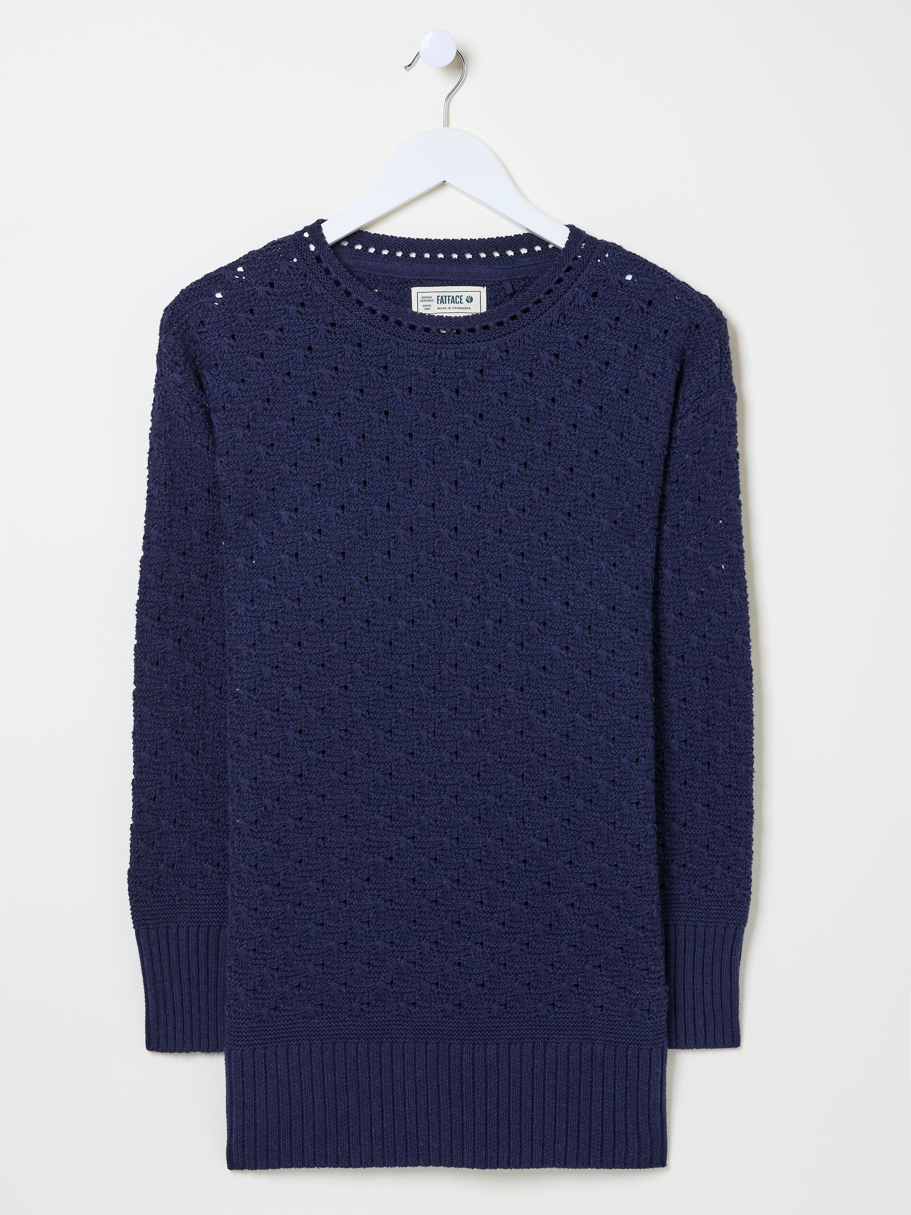 Farryn Navy Farryn Knitted 100% Cotton Knitted Jumper - Image 7 of 7