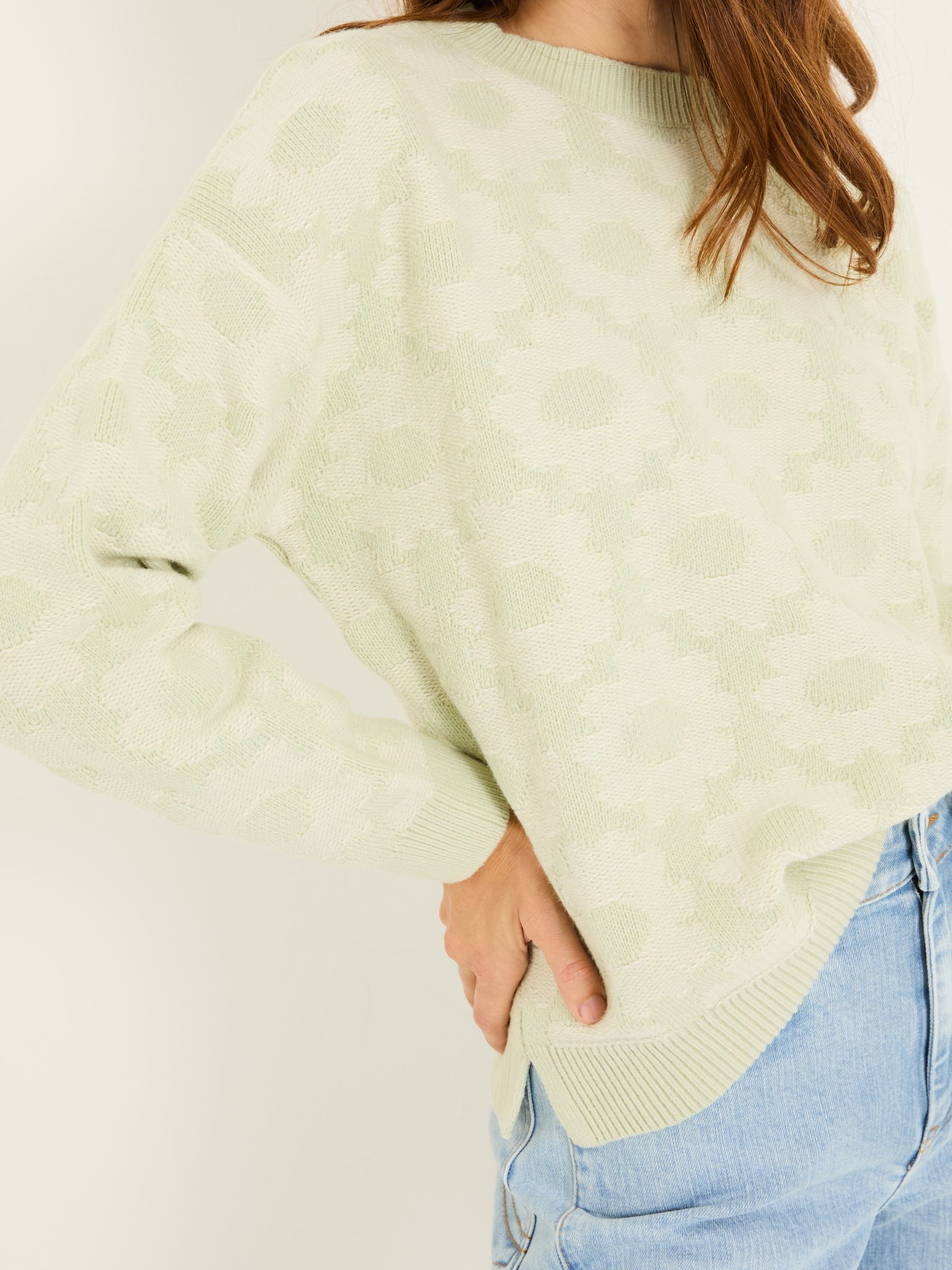 Light Green Floral Knitted Jumper - Image 6 of 13