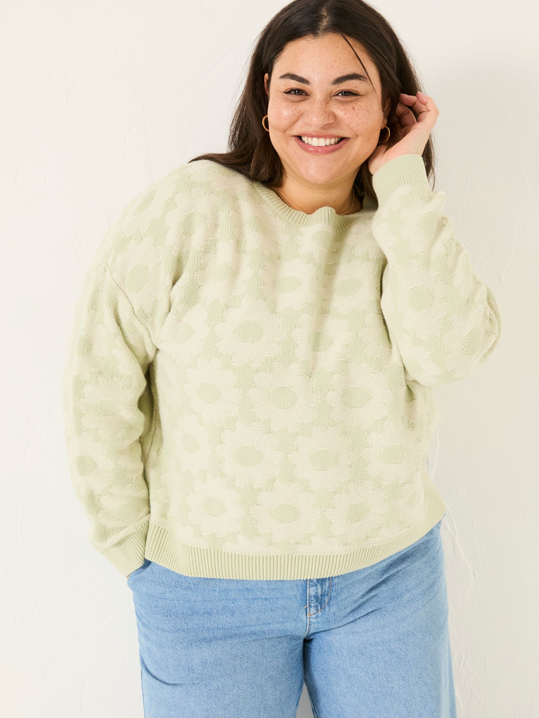 Light Green Floral Knitted Jumper - Image 9 of 13