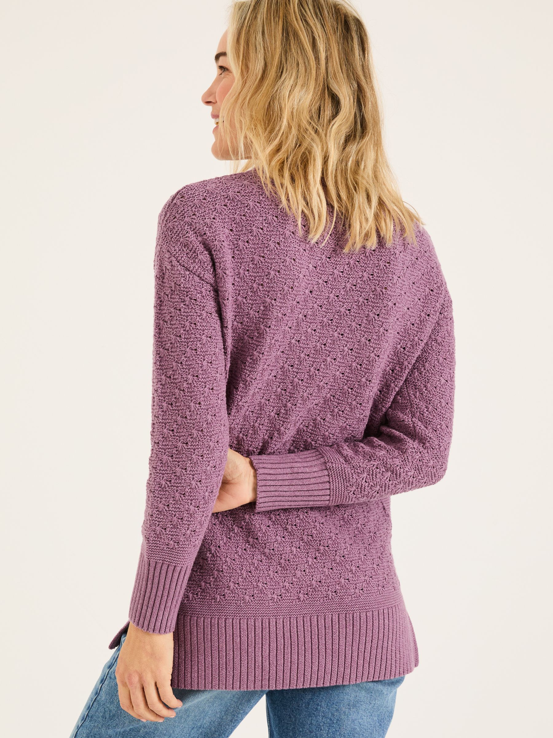 Farryn Purple Farryn Knitted 100% Cotton Knitted Jumper - Image 2 of 6