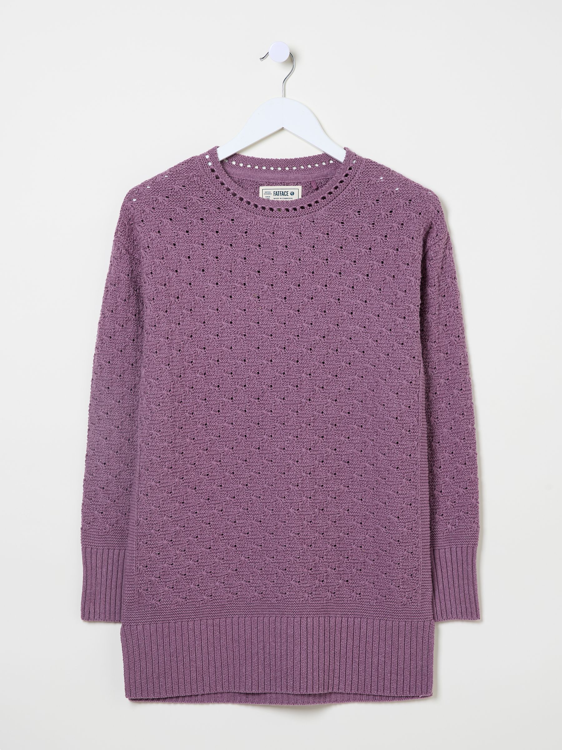 Farryn Purple Farryn Knitted 100% Cotton Knitted Jumper - Image 6 of 6
